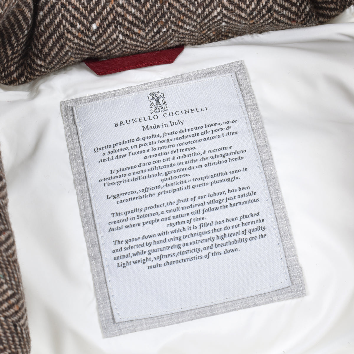BRUNELLO CUCINELLI MEN'S BROWN WHITE WOOL SLEEVELESS VEST