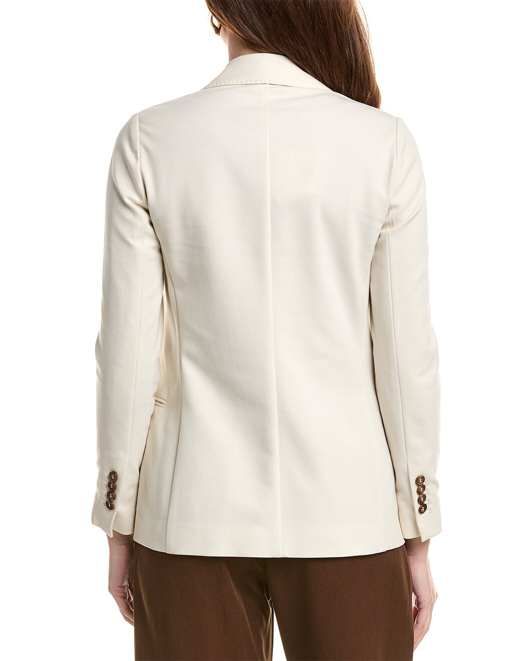 BRUNELLO CUCINELLI WOMEN'S VANILLA DOUBLE-BREASTED TAILORED JACKET