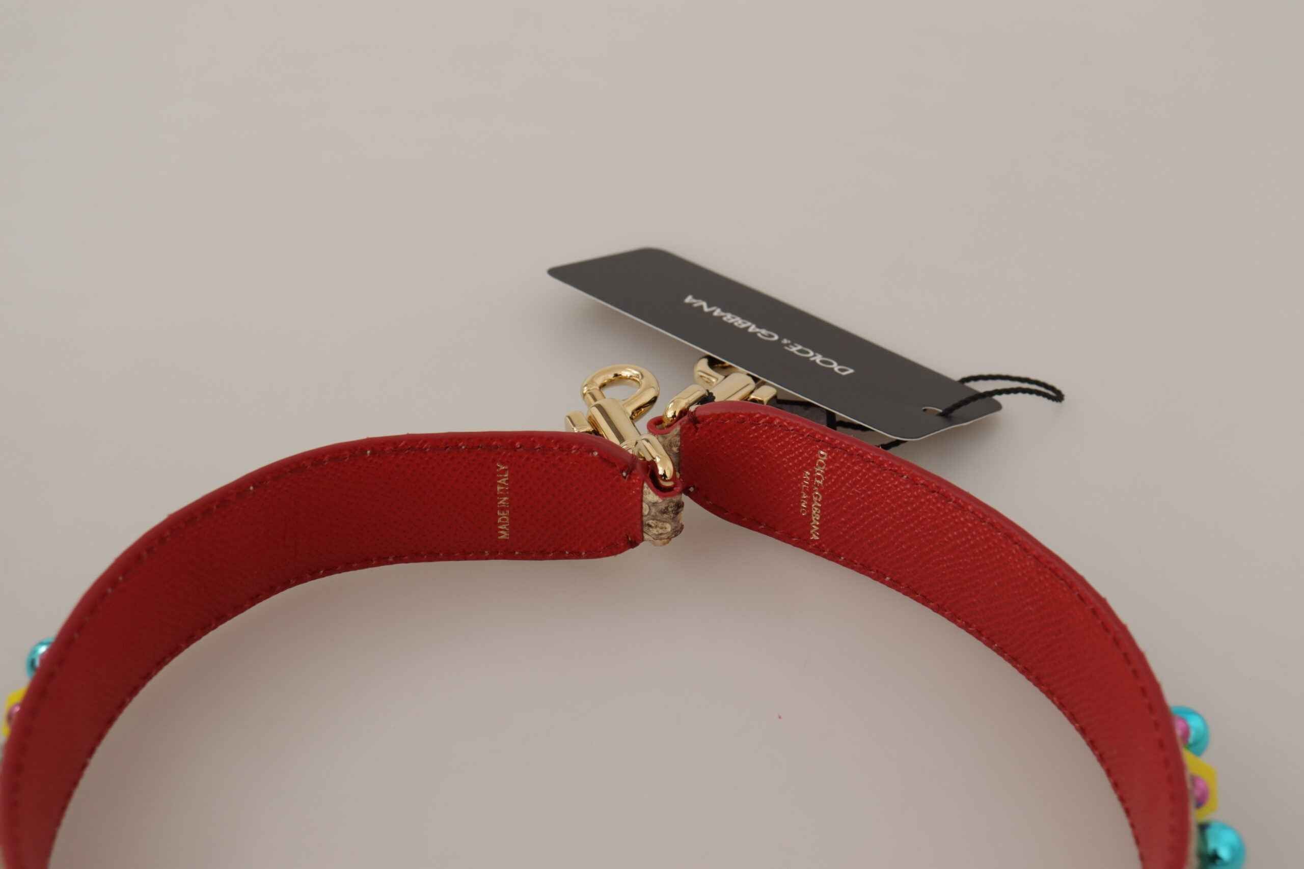 Dolce & Gabbana Beige Python Leather Crystals Shoulder Strap