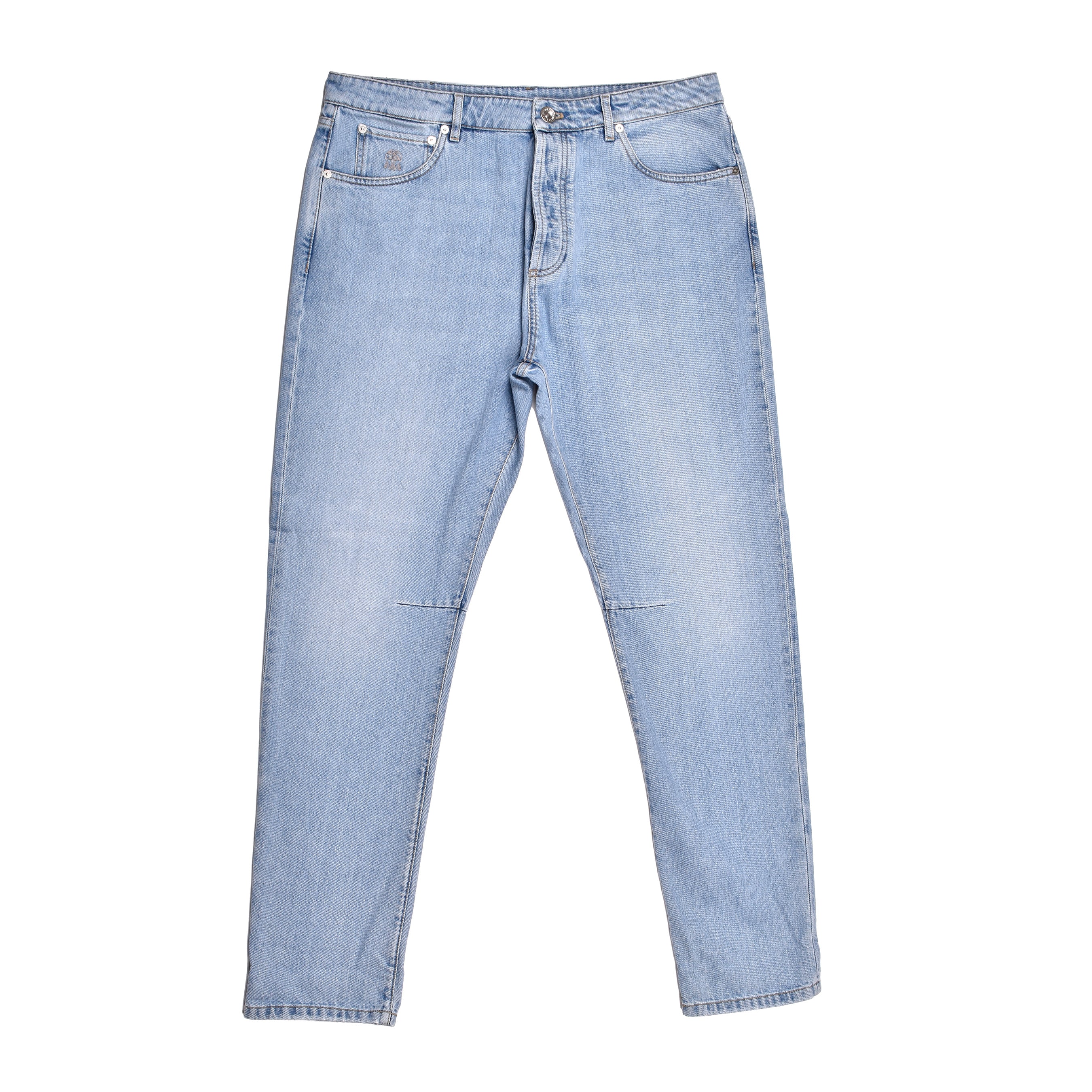BRUNELLO CUCINELLI MEN'S LIGHT DENIM FIVE-POCKET JEANS
