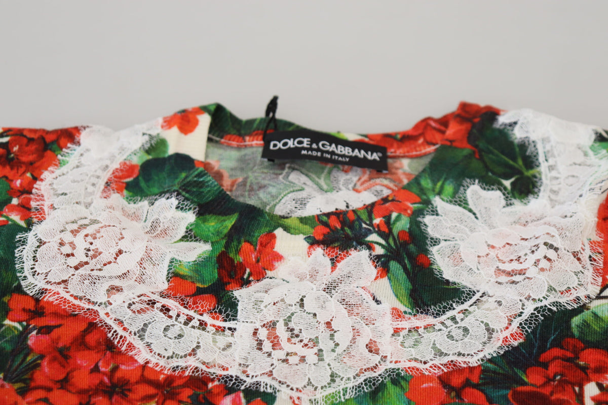 Dolce & Gabbana White Floral Wool Lace Vest Tank Top
