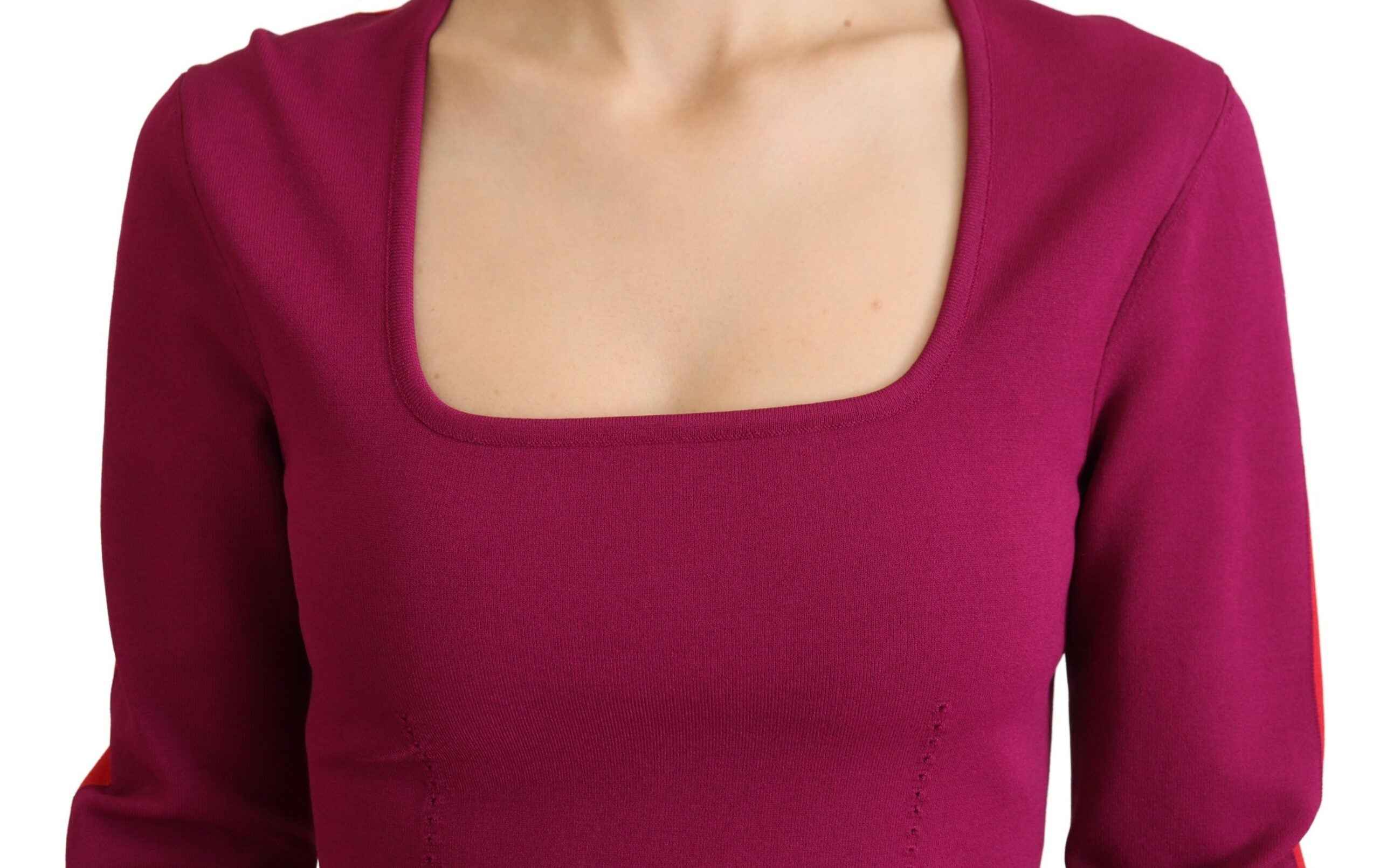 Dolce & Gabbana Multicolor Viscose Square Neck Pullover Sweater