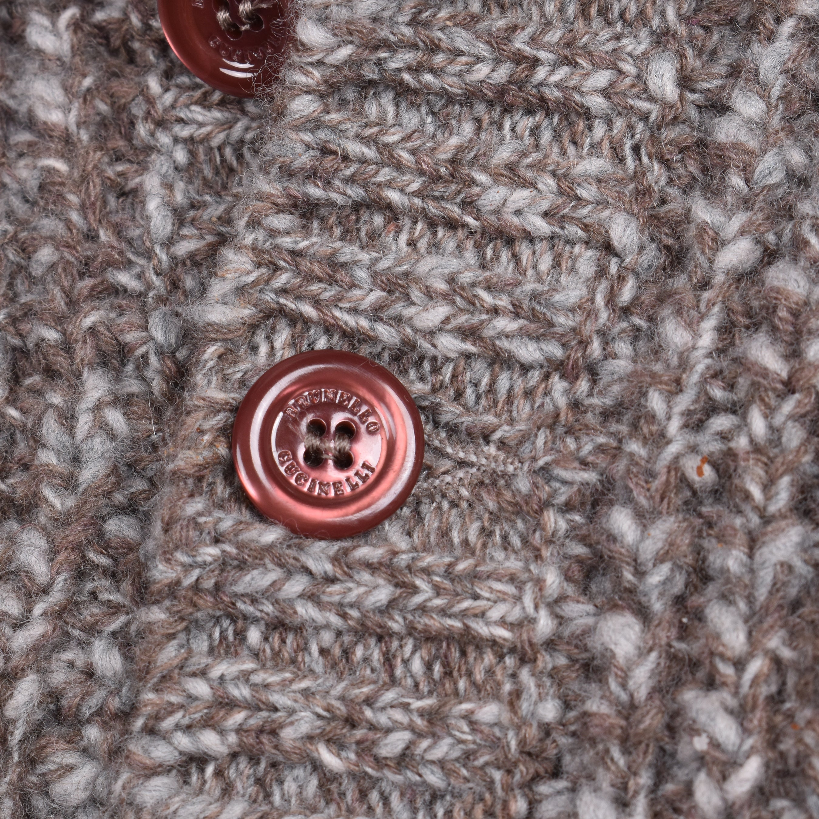 BRUNELLO CUCINELLI MEN'S BROWN CASHMERE WOOL KNIT SWEATER