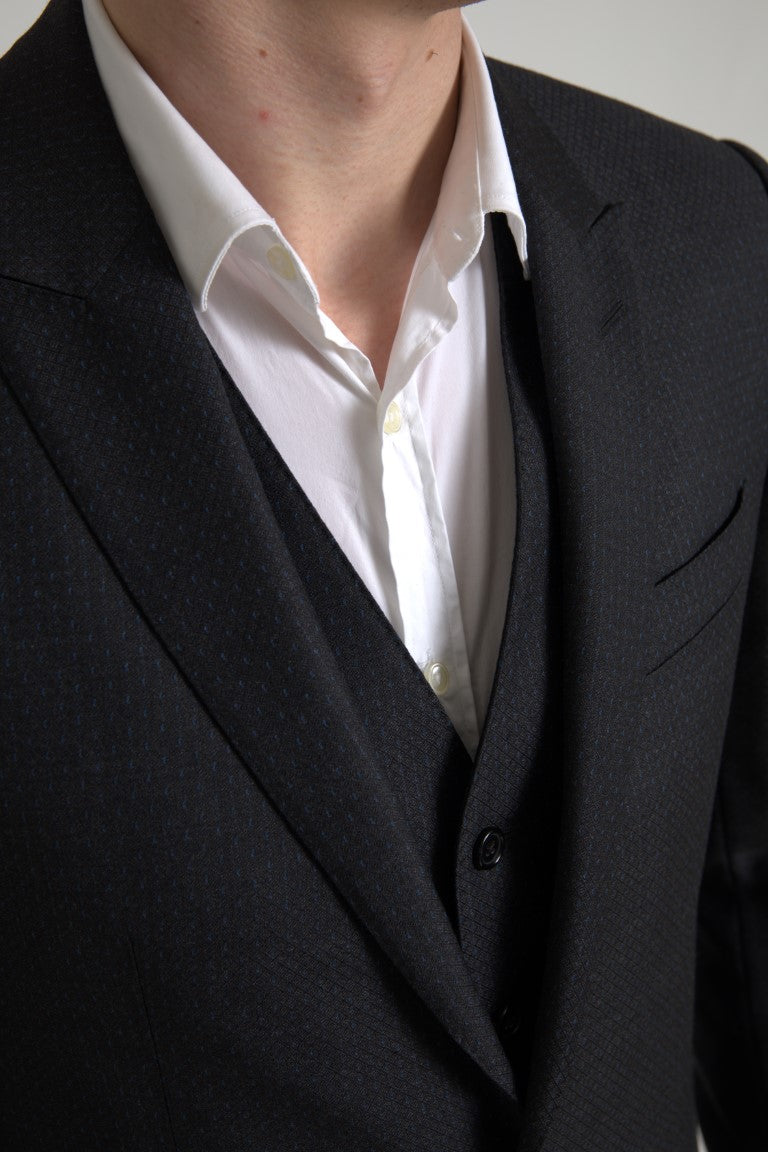 Dolce & Gabbana Dark Gray 3 Piece Single Breasted MARTINI Suit