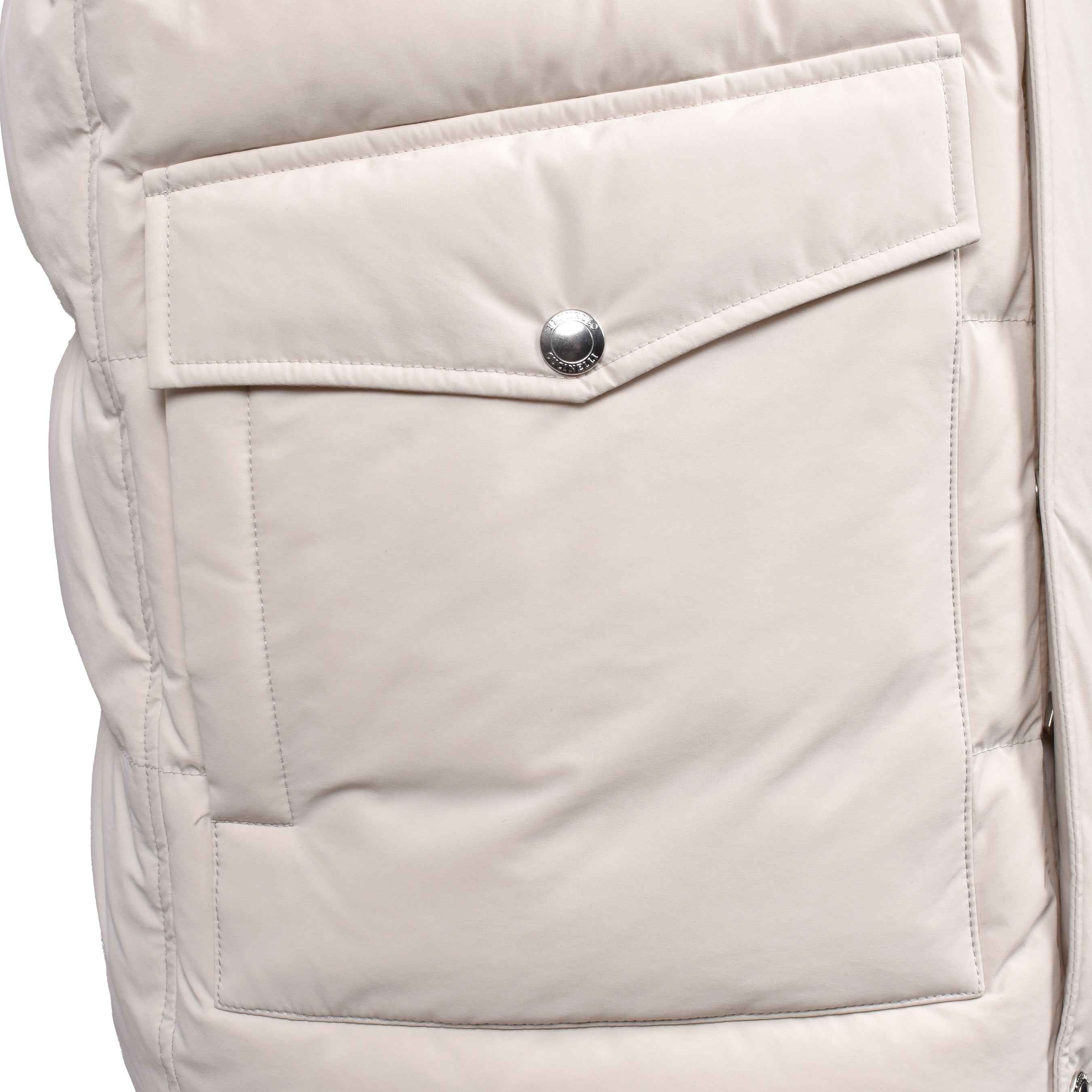 BRUNELLO CUCINELLI MEN'S OFF WHITE QUILTED DOWN PARKA JACKET