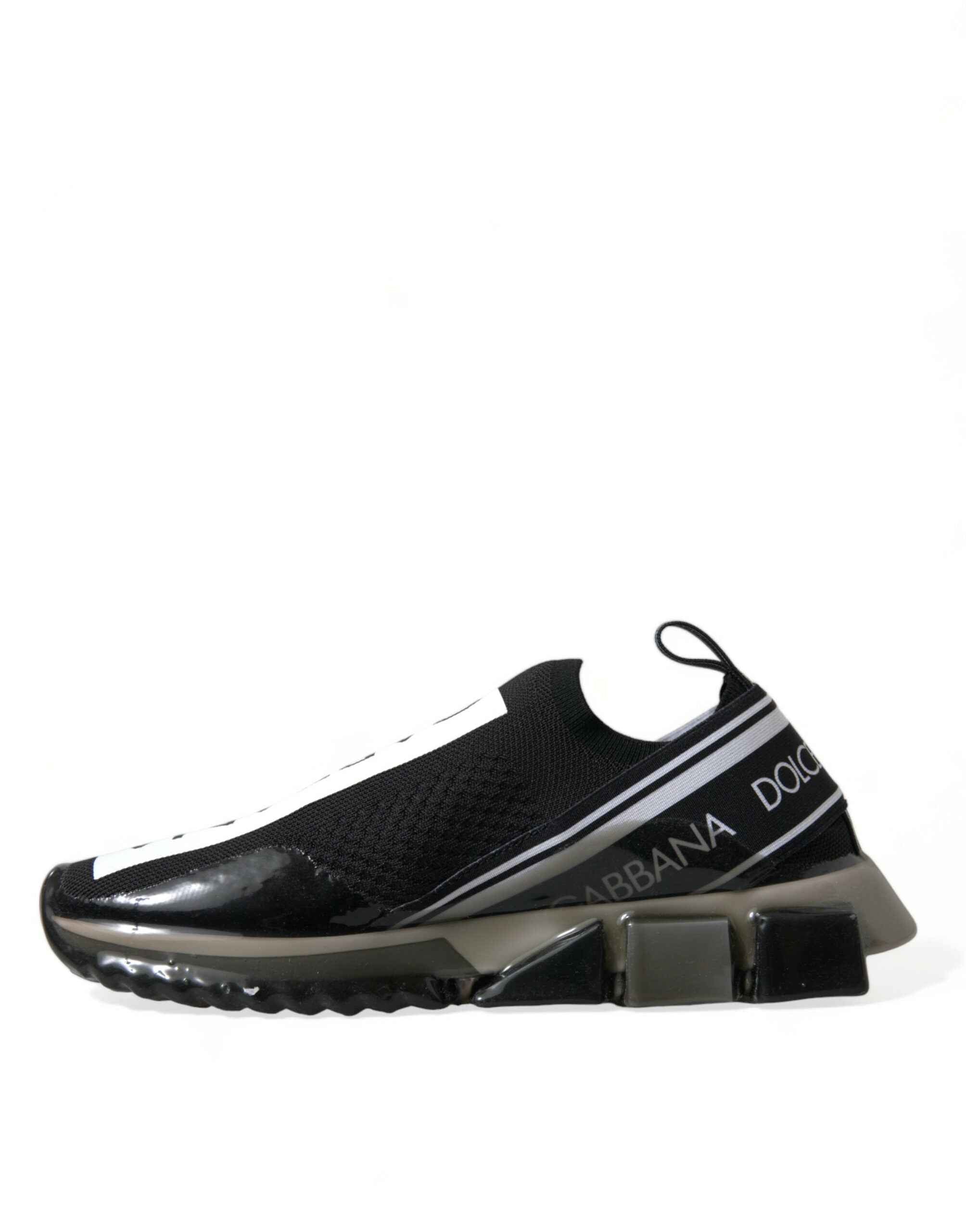 Dolce & Gabbana Black White Slip On Sneakers Sorrento Shoes