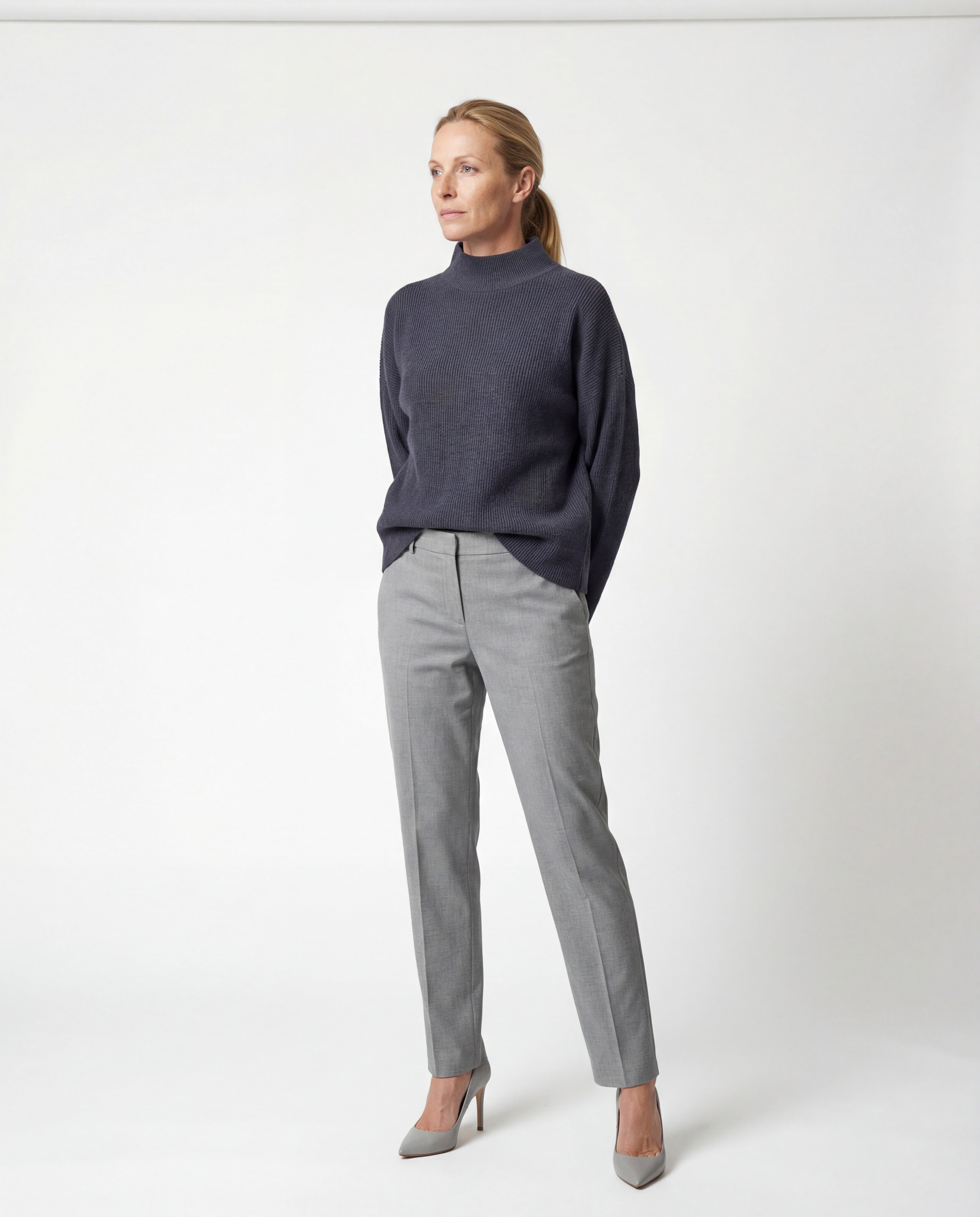 BRUNELLO CUCINELLI WOMEN'S NIGHT SKY CASHMERE MOCK COLLAR SWEATER