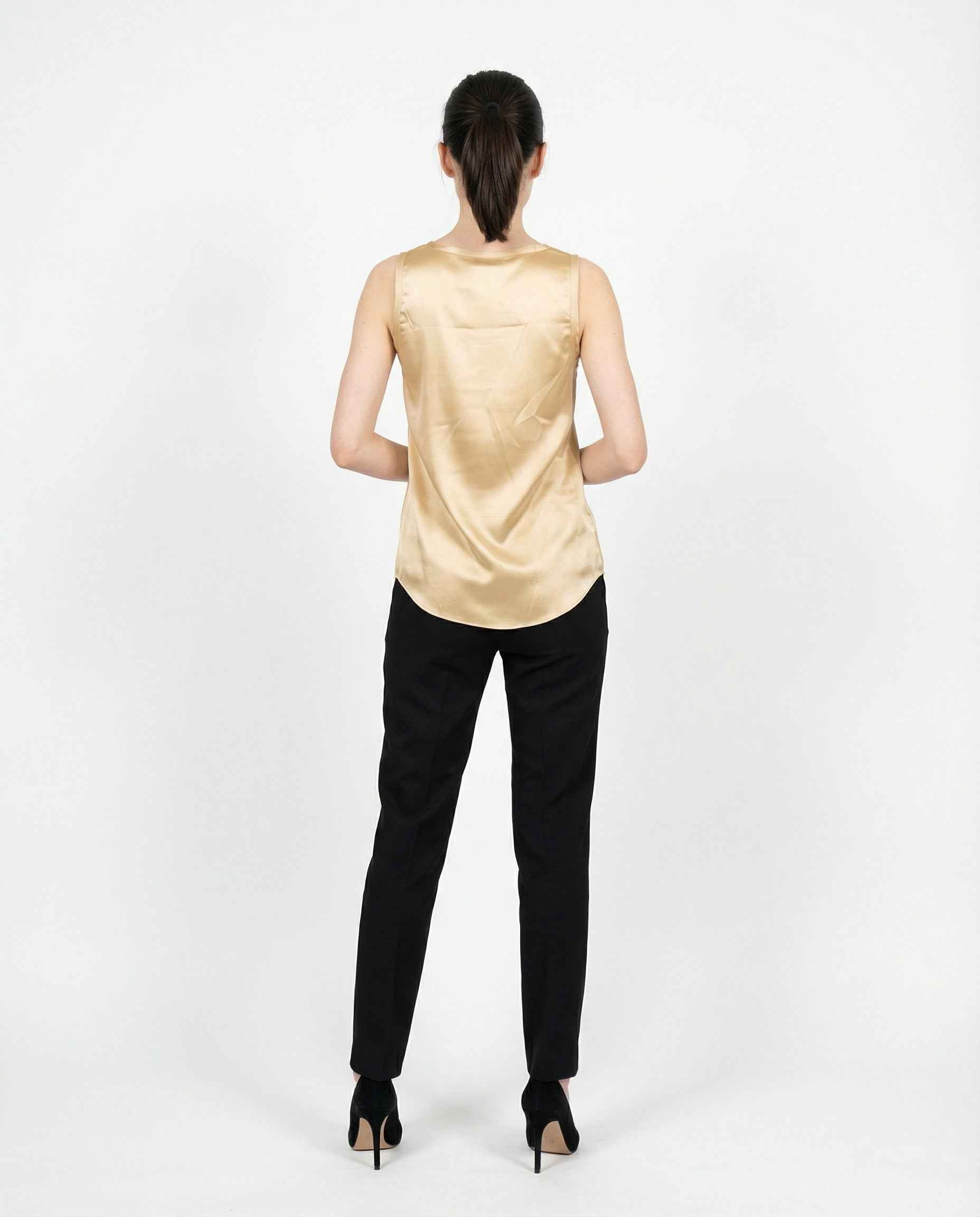 BRUNELLO CUCINELLI WOMEN'S CREAM SILK TANK TOP