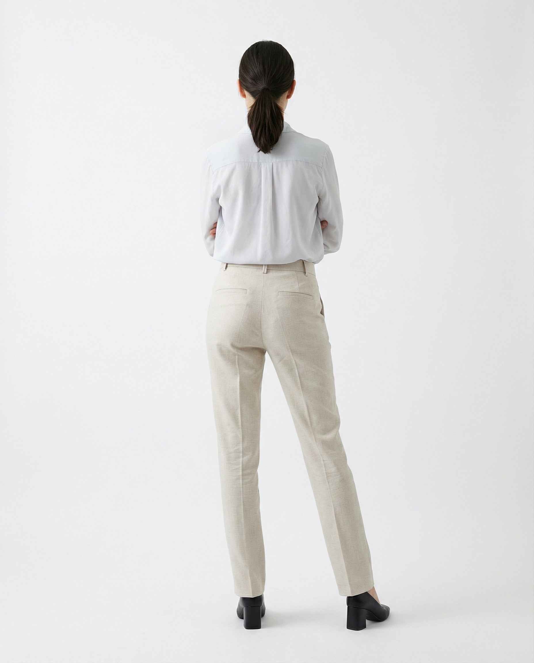 BRUNELLO CUCINELLI WOMEN'S SNOW WHITE TAILORED TROUSERS