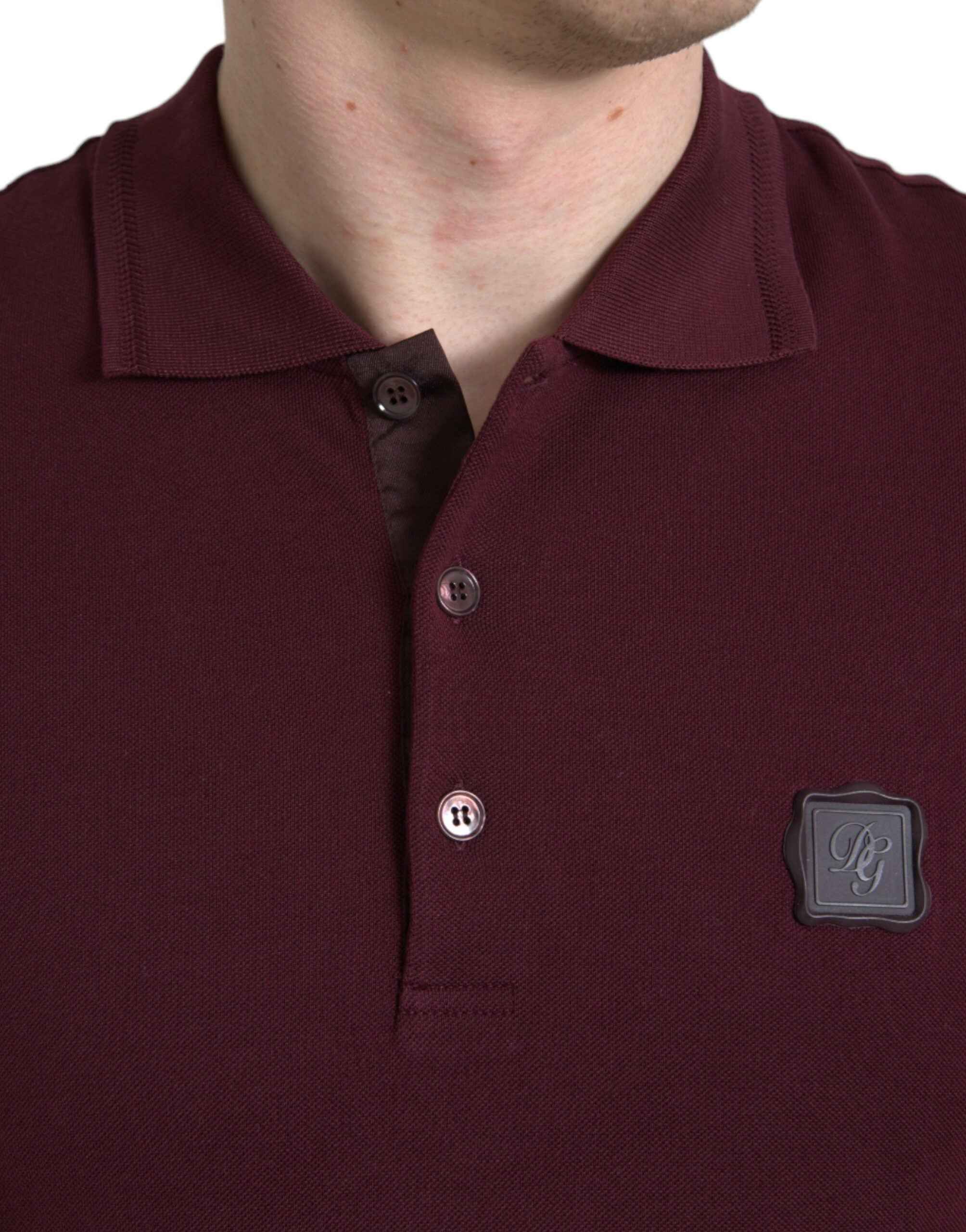 Dolce & Gabbana Maroon Collared Short Sleeves Polo T-shirt