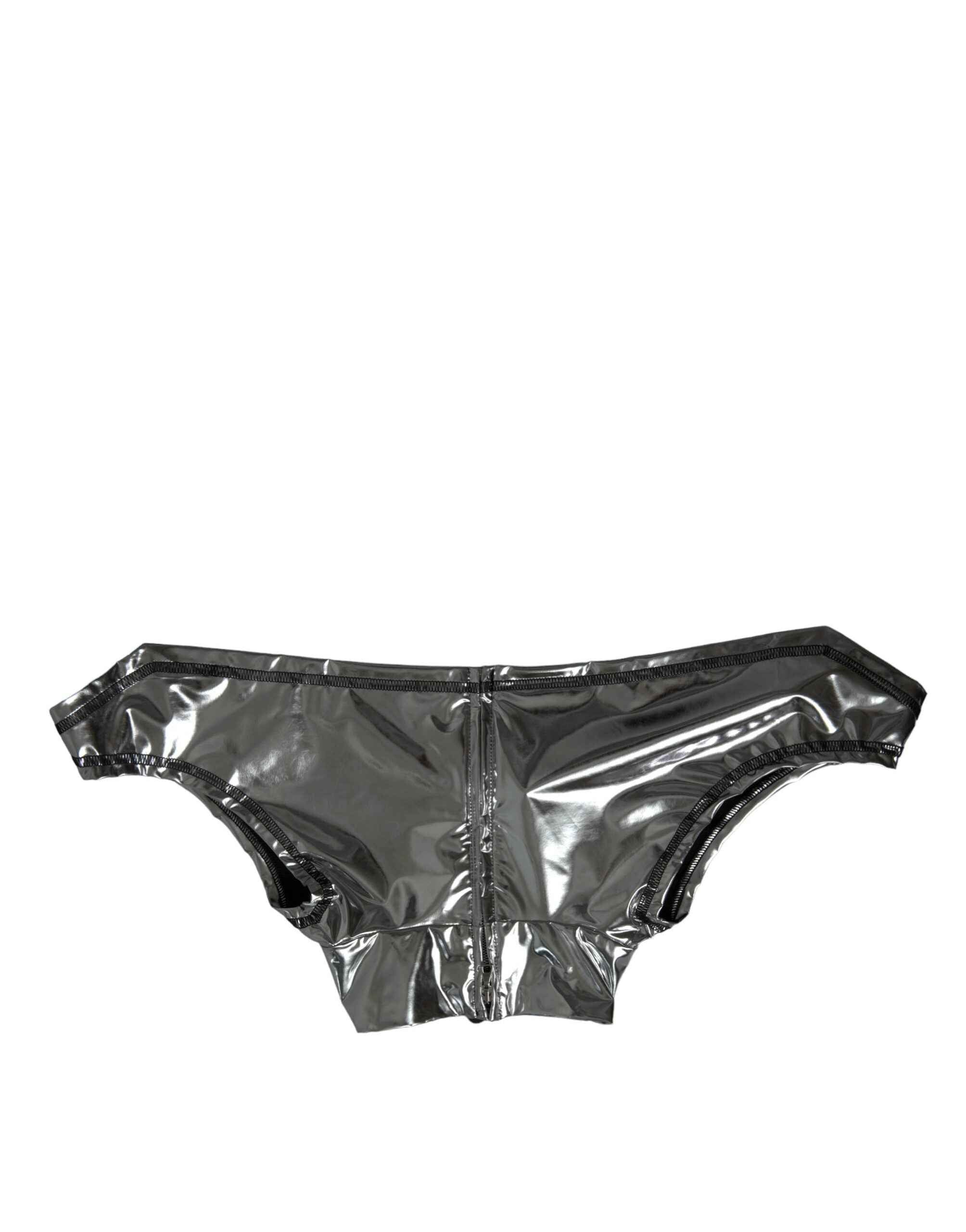 Dolce & Gabbana Silver Polyester Stretch Top