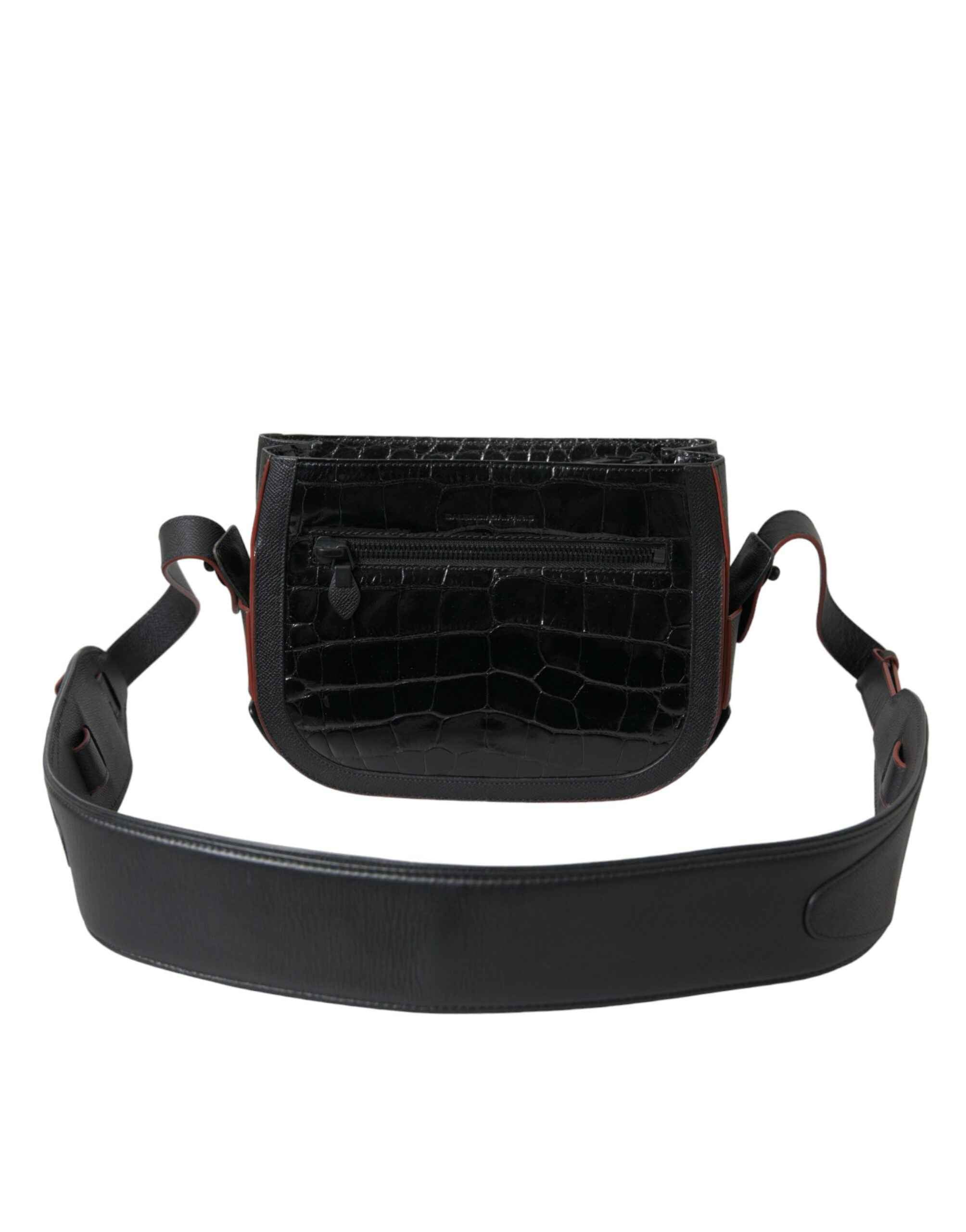 Balenciaga Black Exotic Leather Shoulder Crossbody Camera Bag