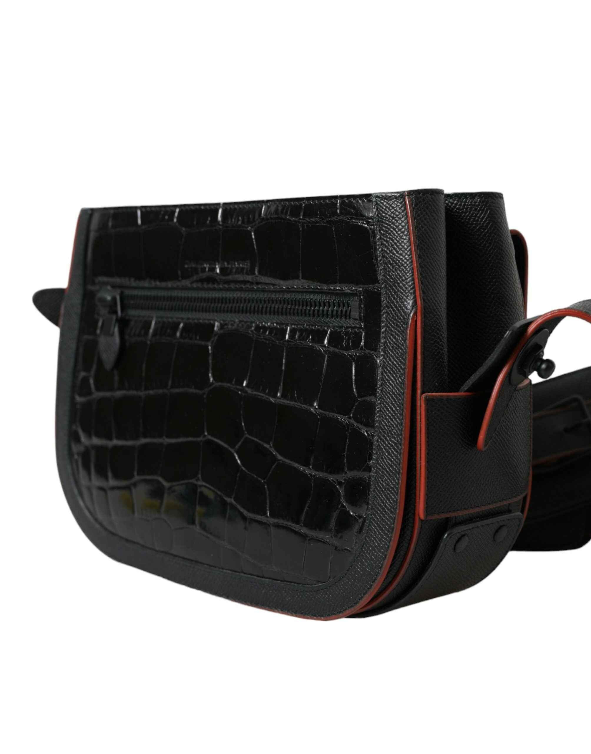 Balenciaga Black Exotic Leather Shoulder Crossbody Camera Bag