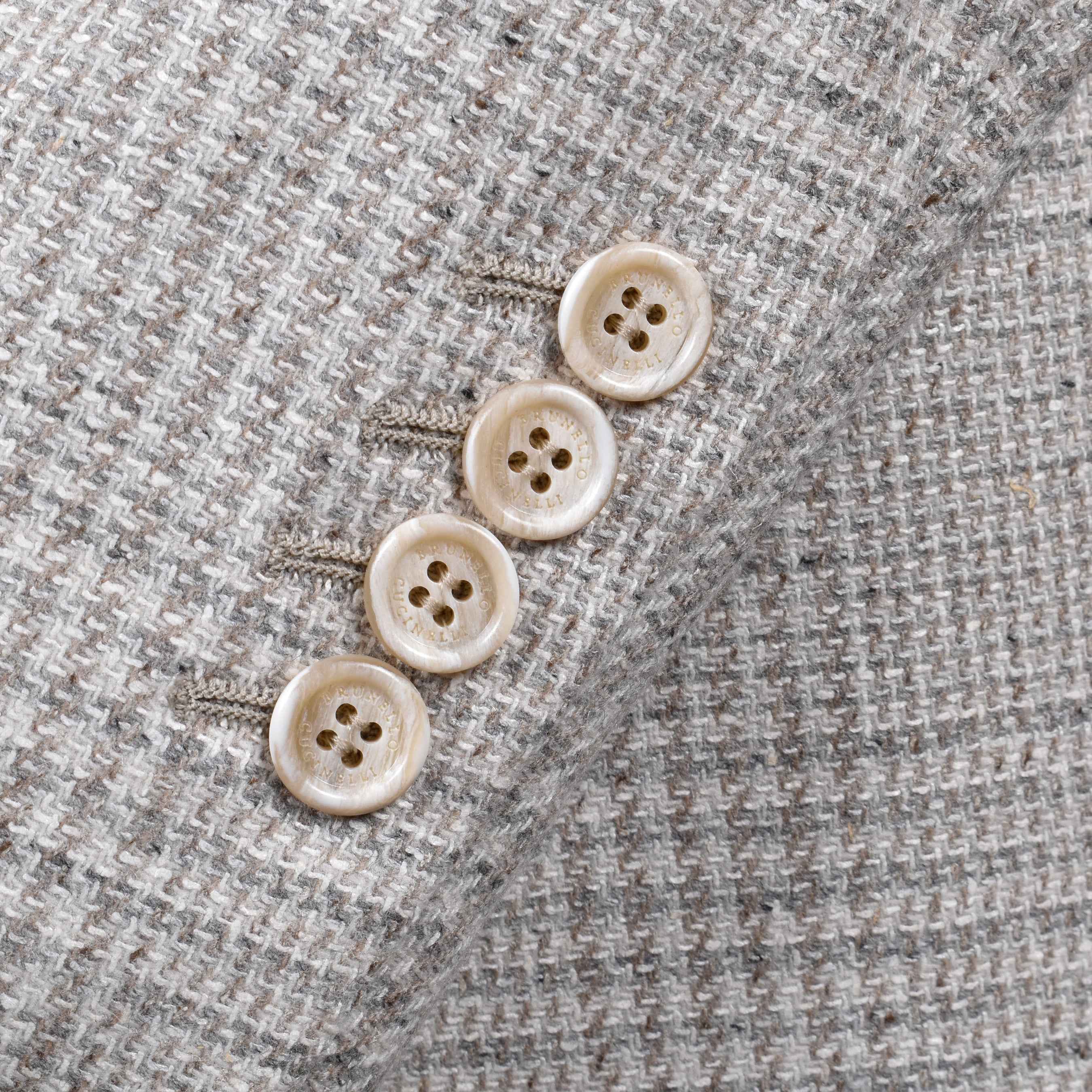 BRUNELLO CUCINELLI MEN'S SAND WOOL BLEND CHECK SUIT