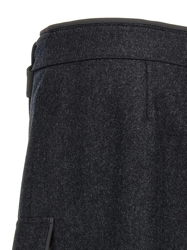 BRUNELLO CUCINELLI WOMEN'S CHARCOAL WOOL WRAP SKIRT