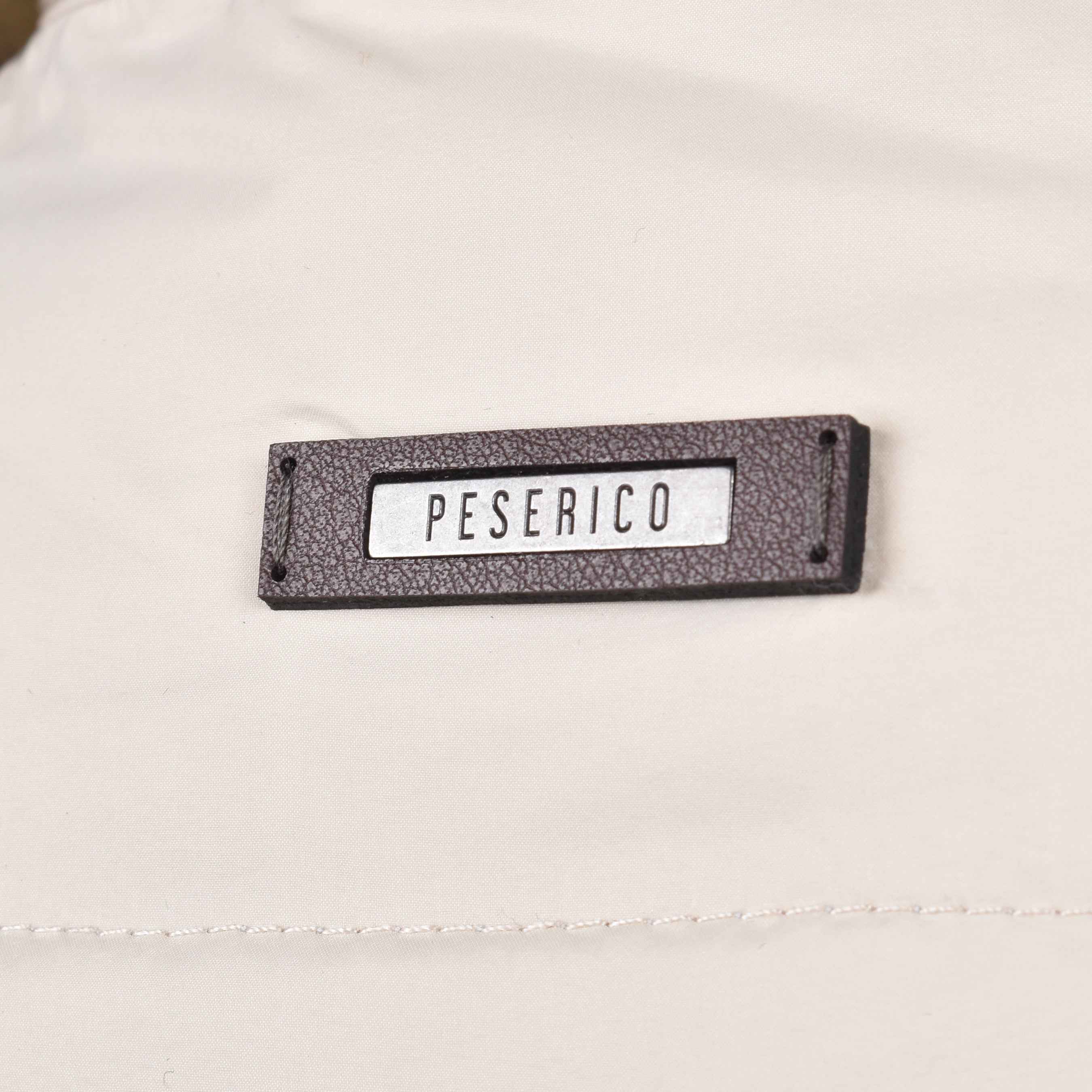 PESERICO MEN'S BEIGE QUILTED PUFFER BOMBER JACKET