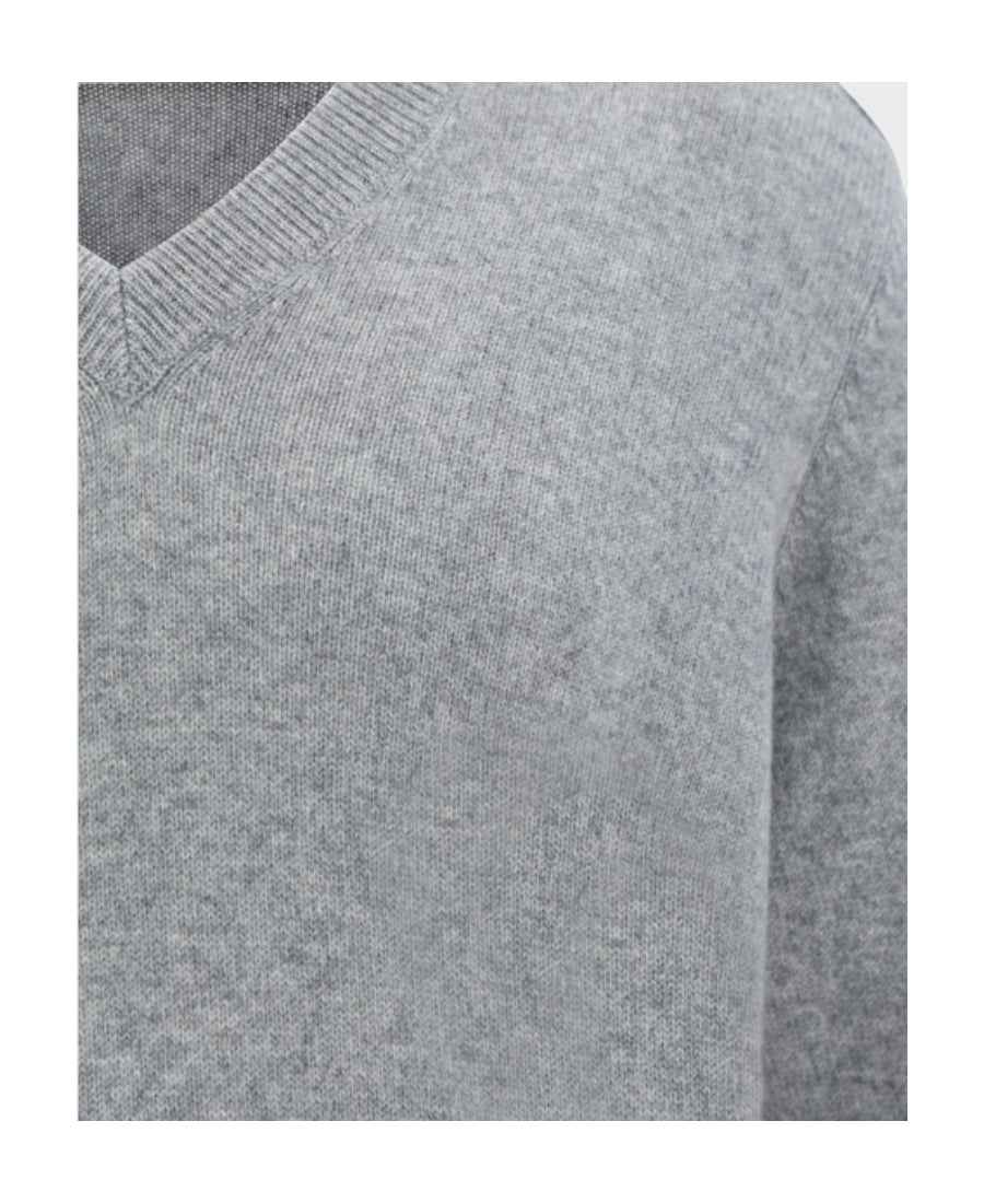 BRUNELLO CUCINELLI MEN'S LIGHT GREY CASHMERE SWEATER