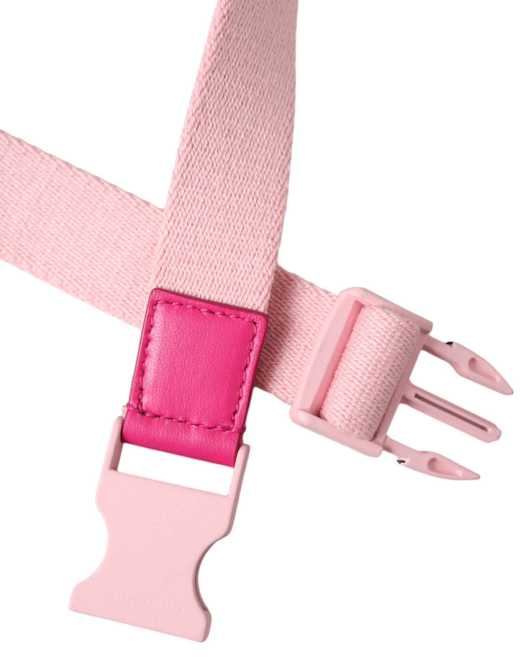 Dolce & Gabbana Pink Canvas Stretch Plastic Buckle Women Belt