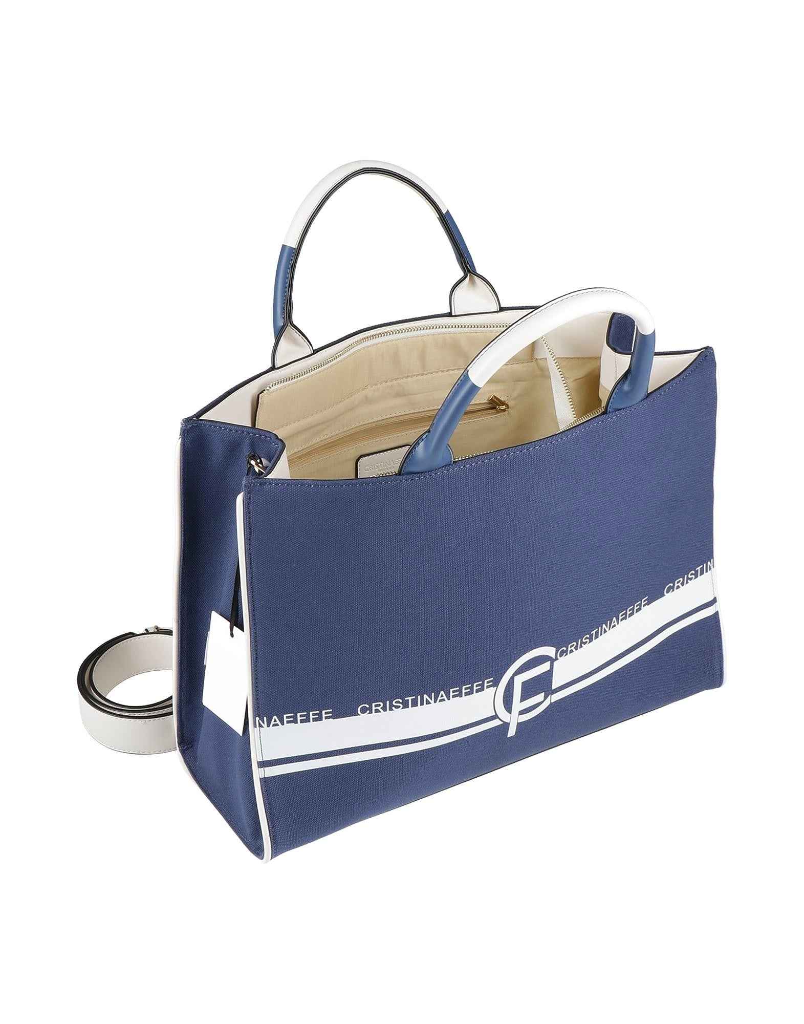 Cristinaeffe Logo Canvas Tote Bag in Navy
