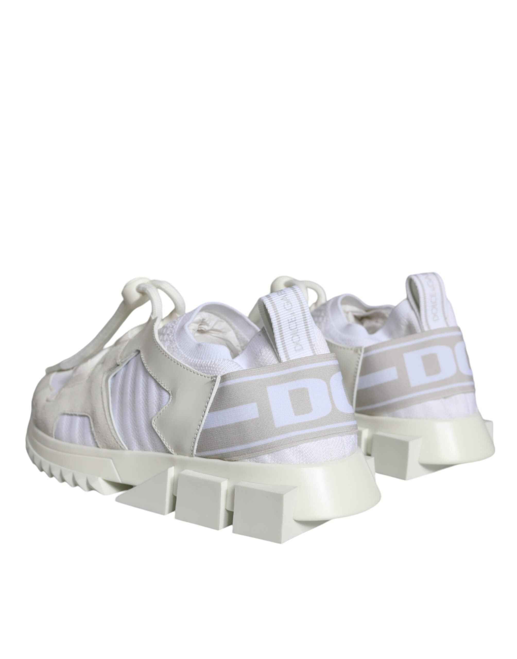 Dolce & Gabbana White Mesh Sorrento Trekking Sneakers Shoes