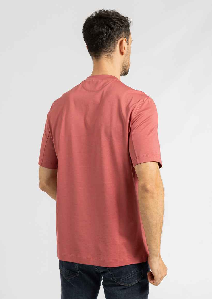 BRUNELLO CUCINELLI MEN'S RASPBERRY COTTON GRAPHIC T-SHIRT
