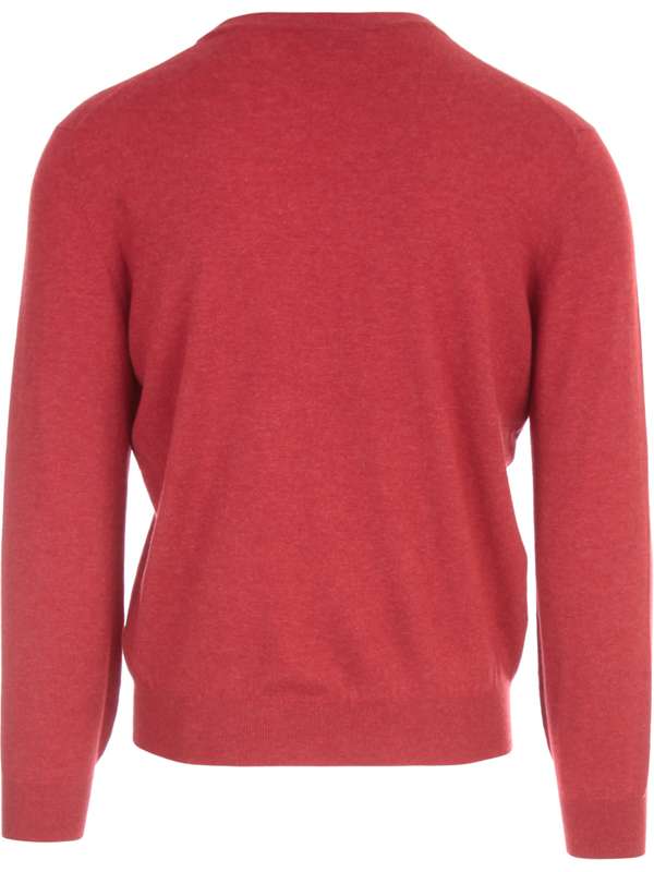 BRUNELLO CUCINELLI MEN'S TOMATO CASHMERE CREWNECK SWEATER