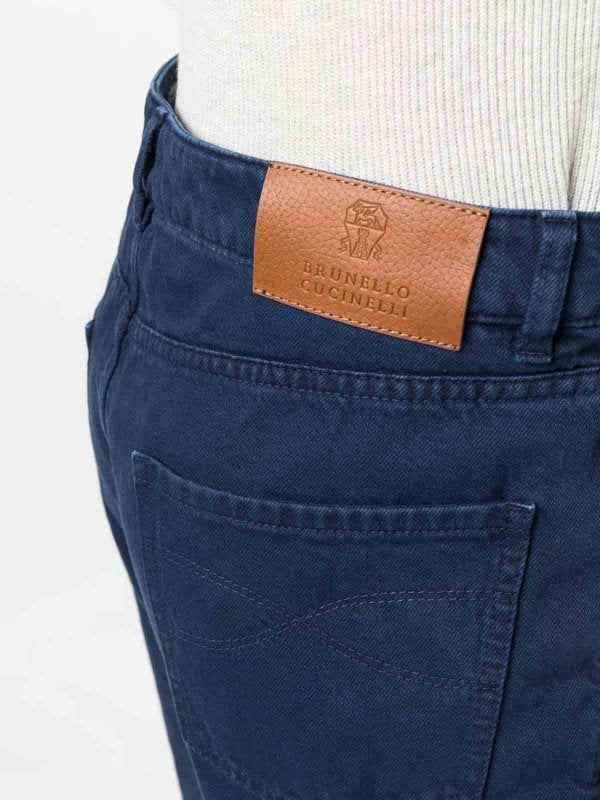 BRUNELLO CUCINELLI MEN'S BLUE TAILORED TROUSERS