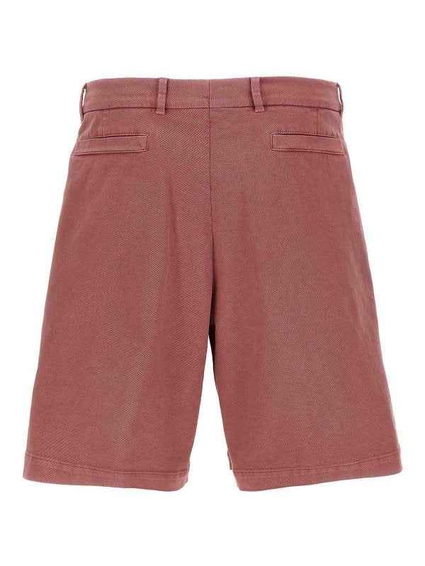BRUNELLO CUCINELLI MEN'S RASPBERRY TAILORED SHORTS
