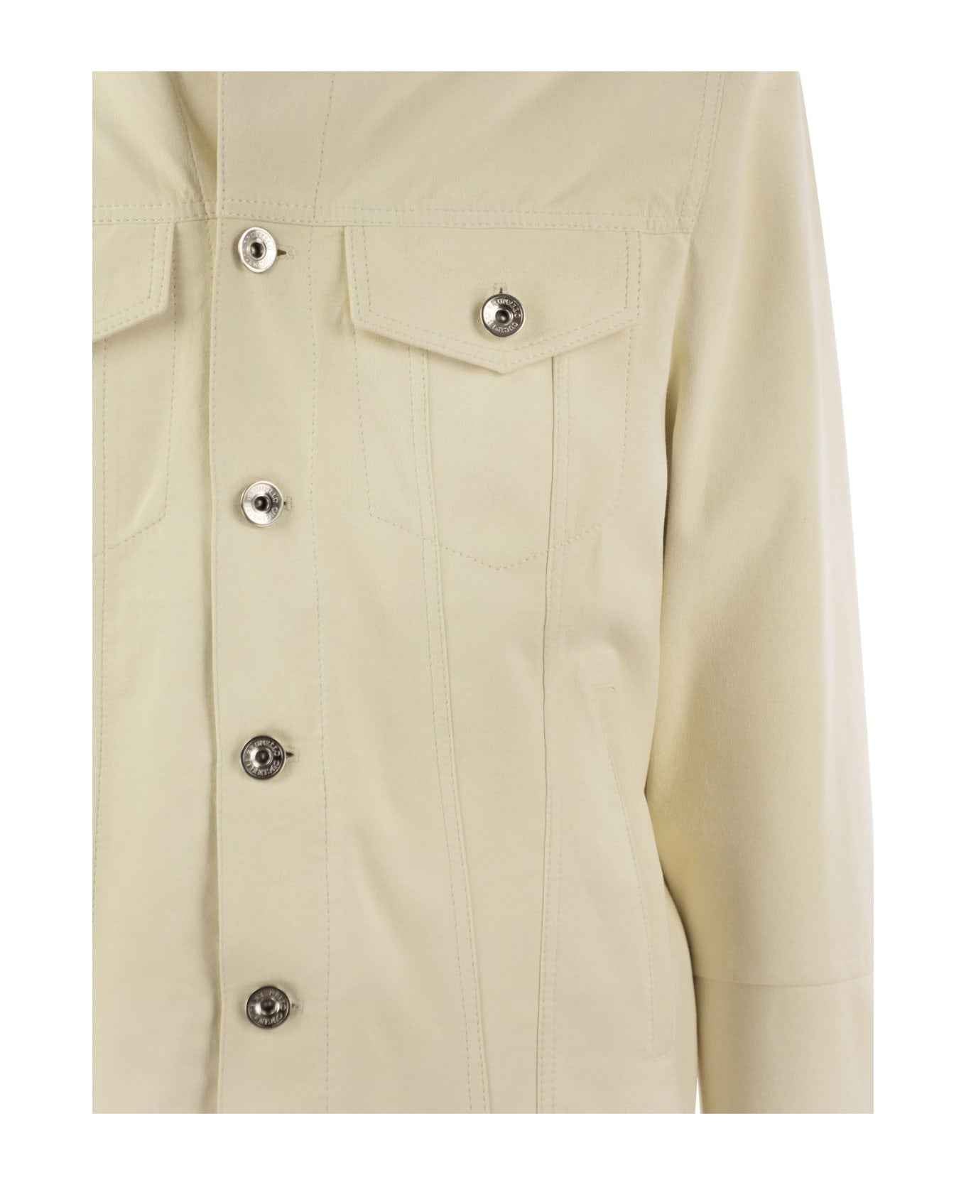 BRUNELLO CUCINELLI MEN'S CREAM TAILORED JACKET WITH POCKETS