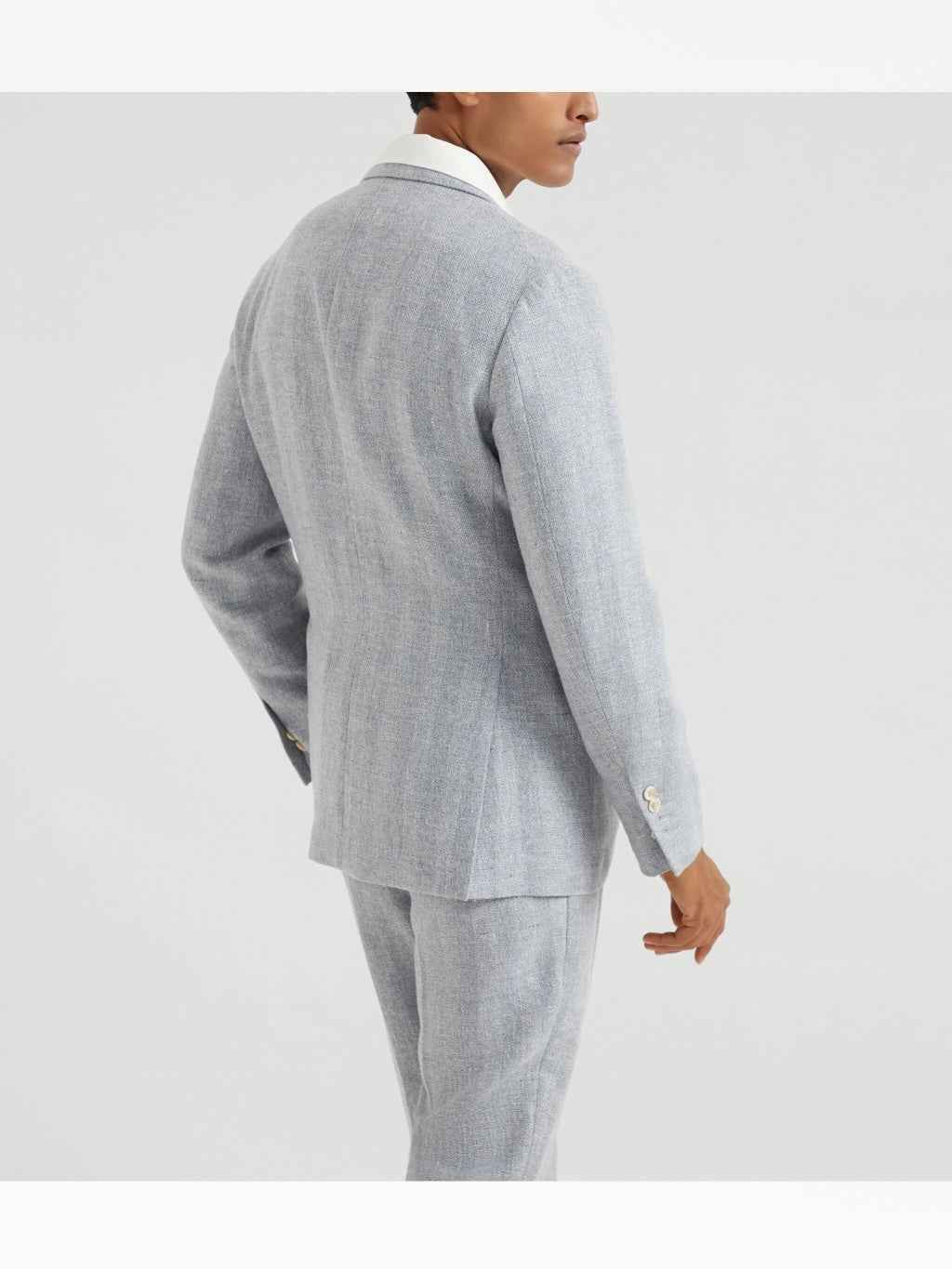 BRUNELLO CUCINELLI MEN'S HERRINGBONE SILK LINEN BLAZER