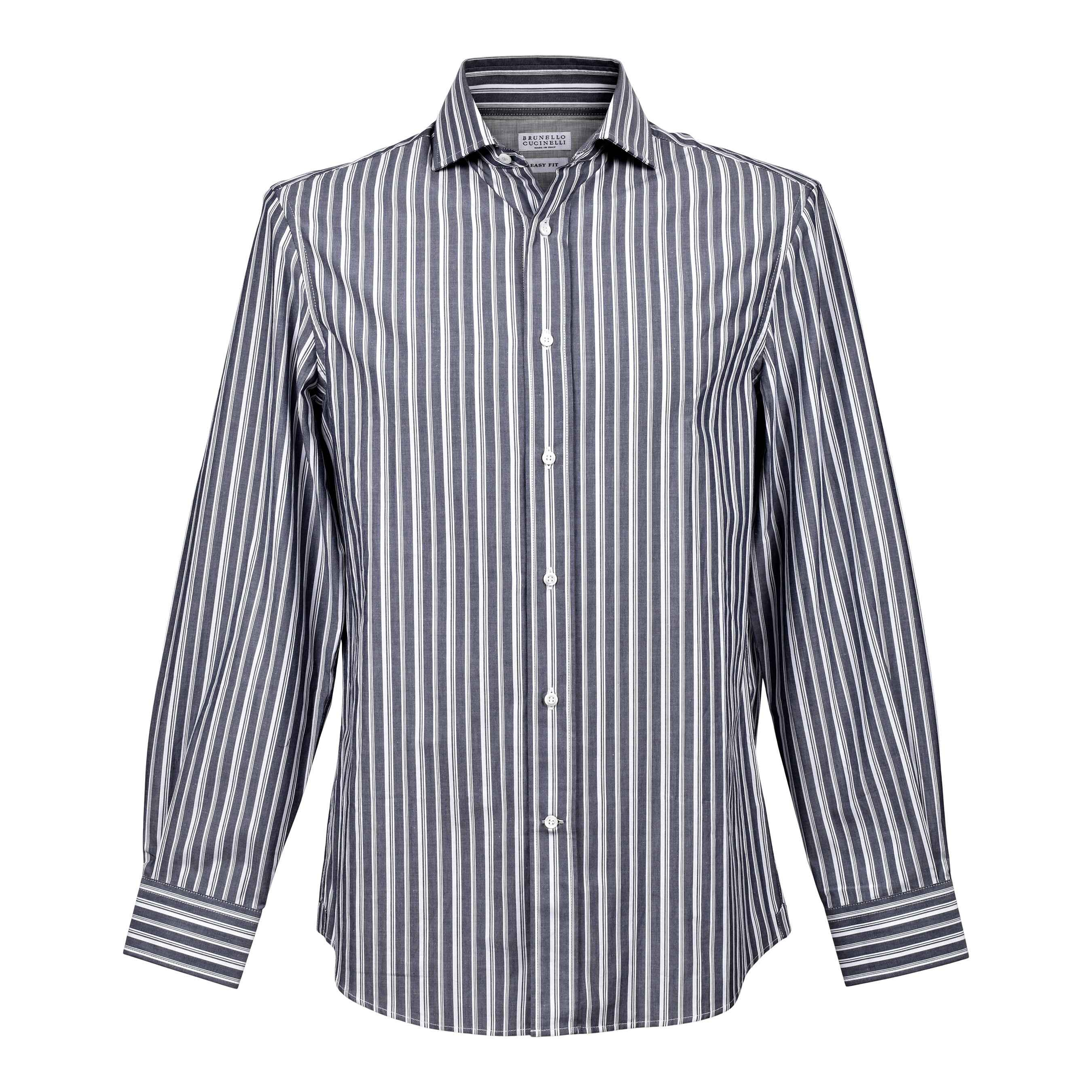BRUNELLO CUCINELLI MEN'S STRIPED TAILORED SHIRT