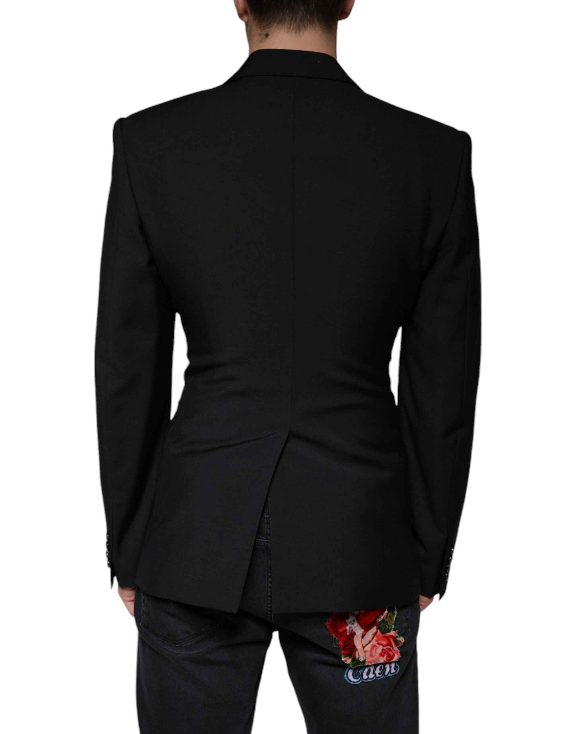 Dolce & Gabbana Dark Gray White Single Breasted Dress Blazer