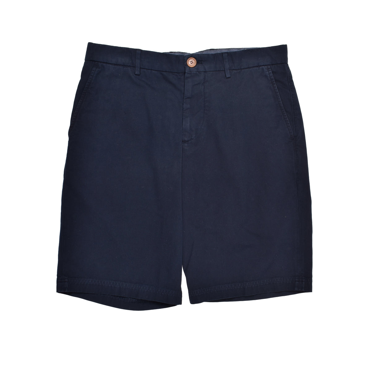 BRUNELLO CUCINELLI MEN'S NAVY TAILORED COTTON SHORTS