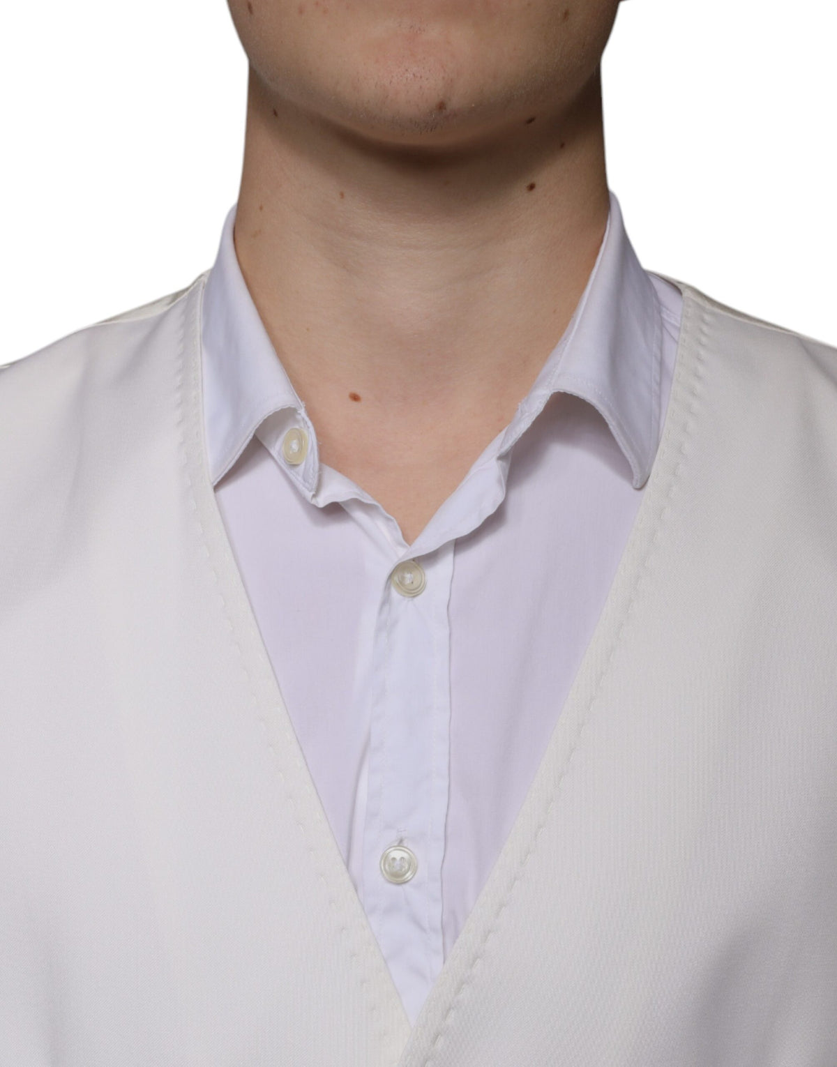 Dolce & Gabbana White Wool Silk 3 Piece SlimFit Formal Suit