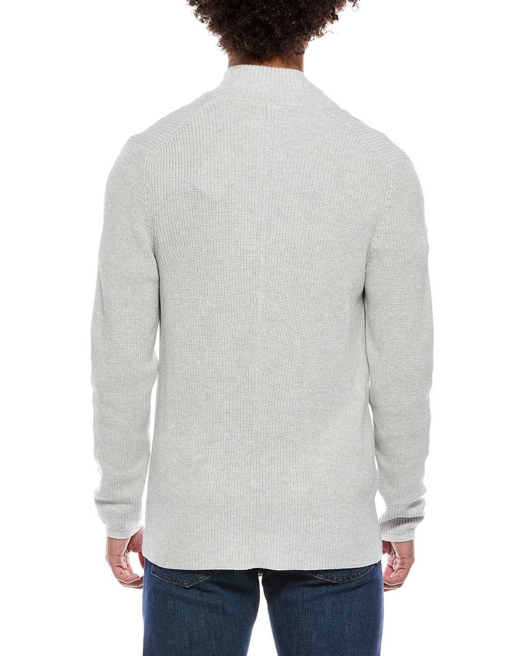 BRUNELLO CUCINELLI MEN'S LIGHT GREY DOUBLE BREASTED SWEATER