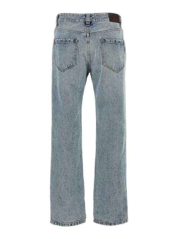 BRUNELLO CUCINELLI WOMEN'S LIGHT BLUE STRAIGHT TROUSERS