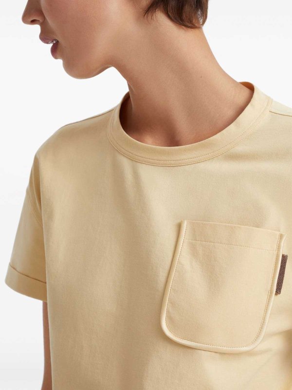 BRUNELLO CUCINELLI WOMEN'S LIGHT YELLOW COTTON SHIRT