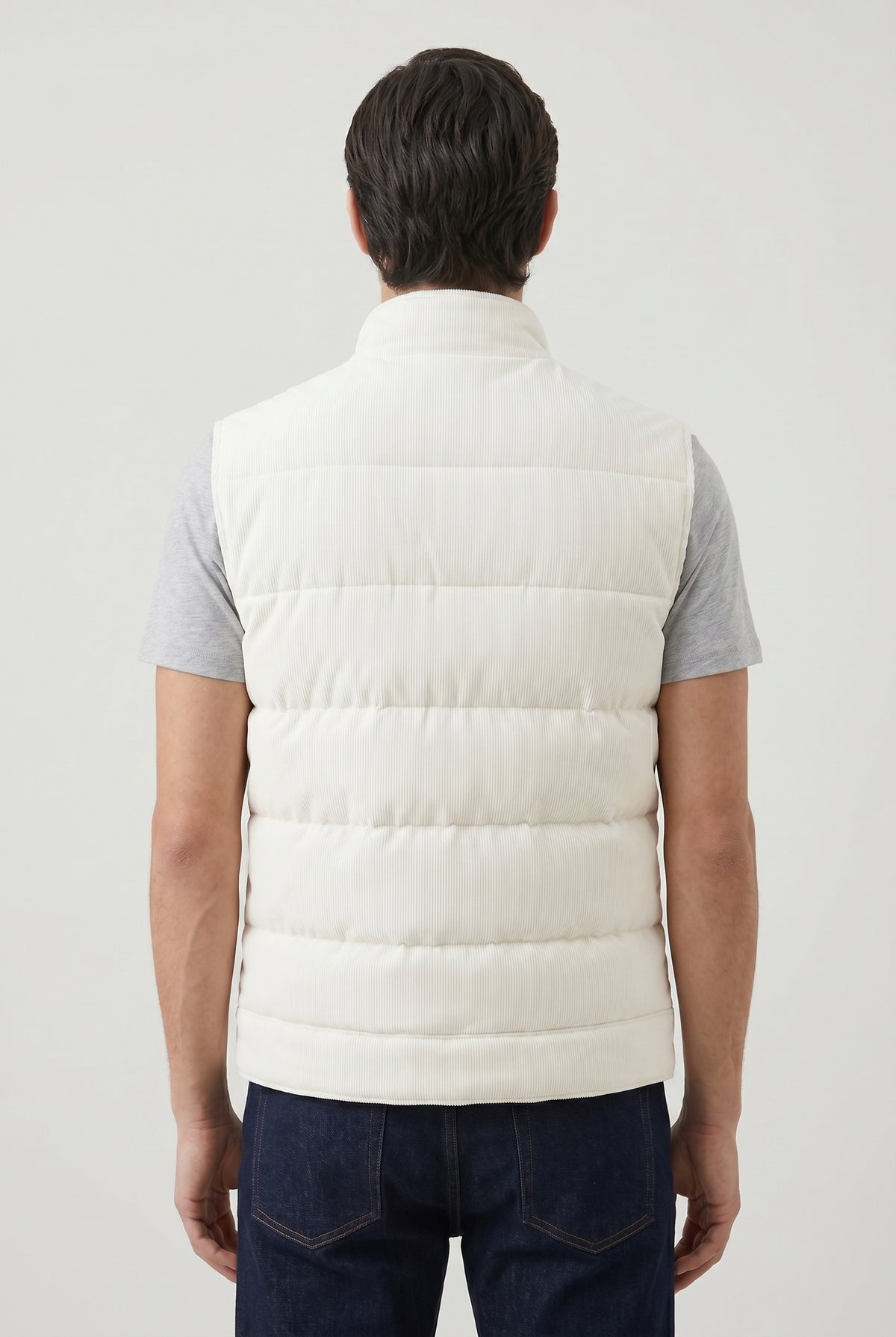 BRUNELLO CUCINELLI MEN'S OFF WHITE QUILTED JACKET