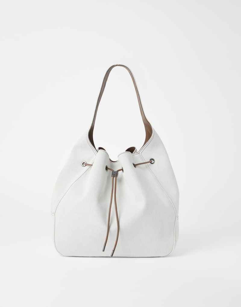 BRUNELLO CUCINELLI WOMEN'S OFF WHITE COTTON LINEN BAG