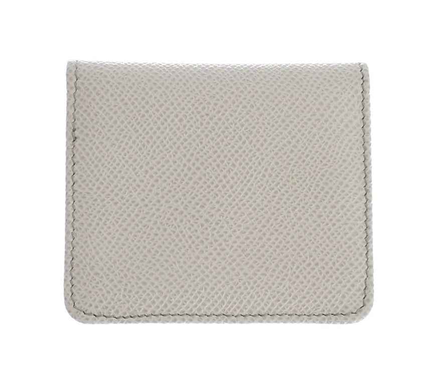Dolce & Gabbana White Dauphine Leather Case Wallet