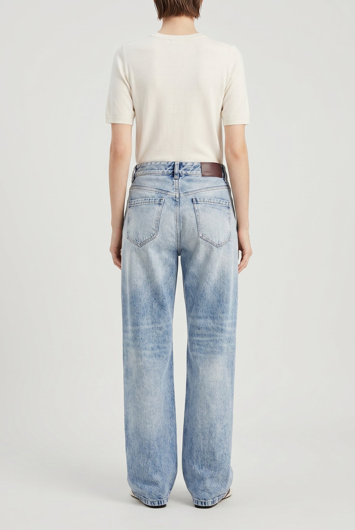 BRUNELLO CUCINELLI WOMEN'S LIGHT BLUE RELAXED TROUSERS