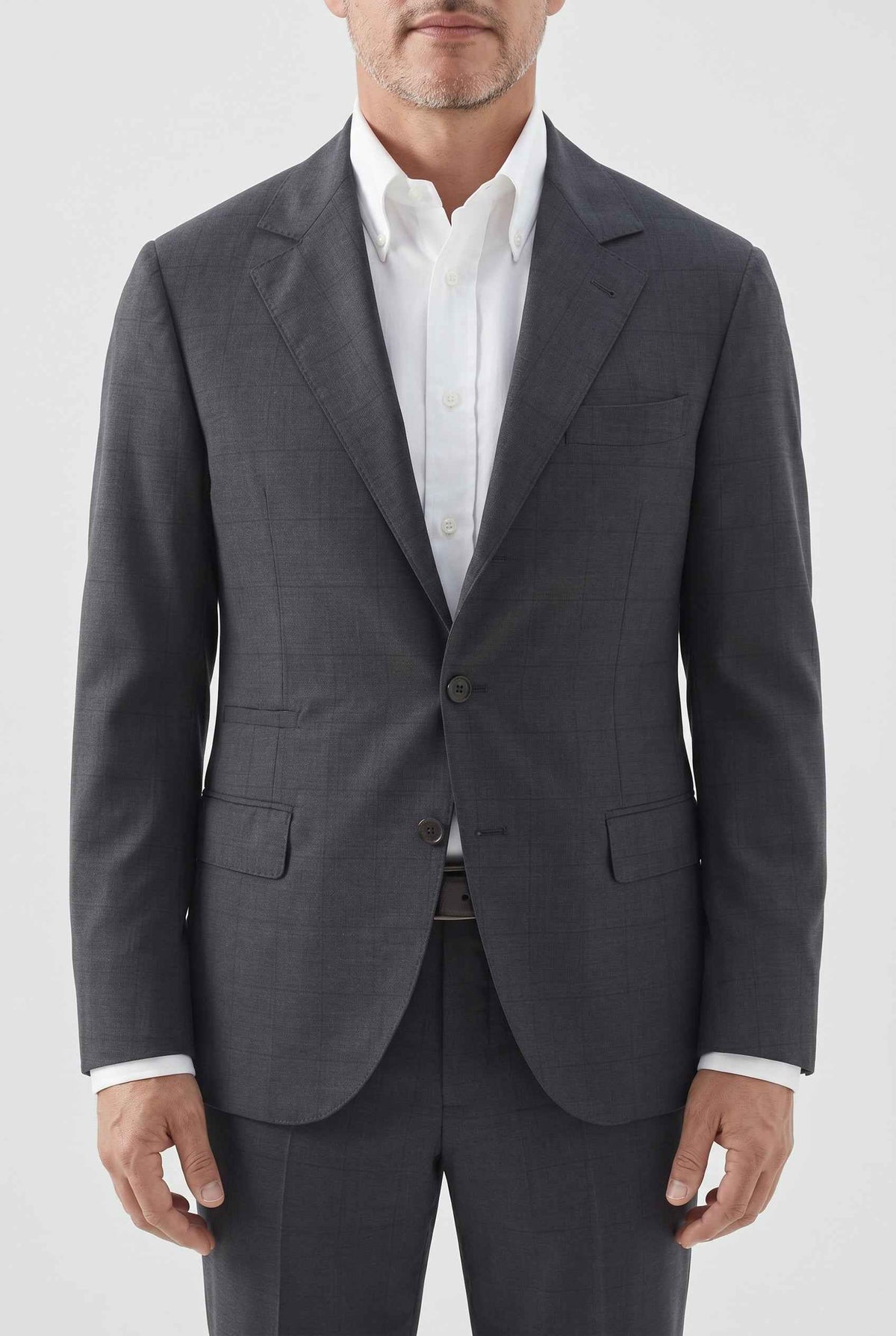 BRUNELLO CUCINELLI MEN'S DARK GREY WOOL BLAZER