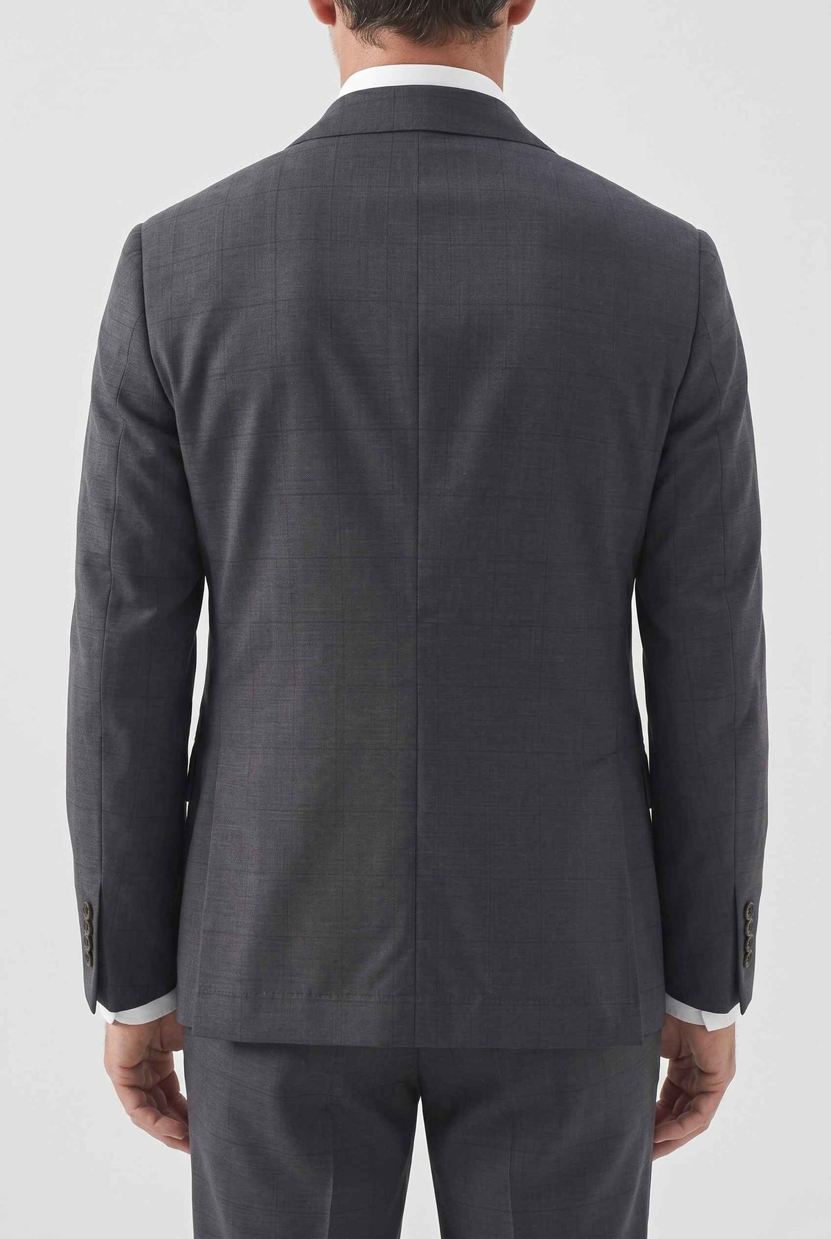 BRUNELLO CUCINELLI MEN'S DARK GREY WOOL BLAZER