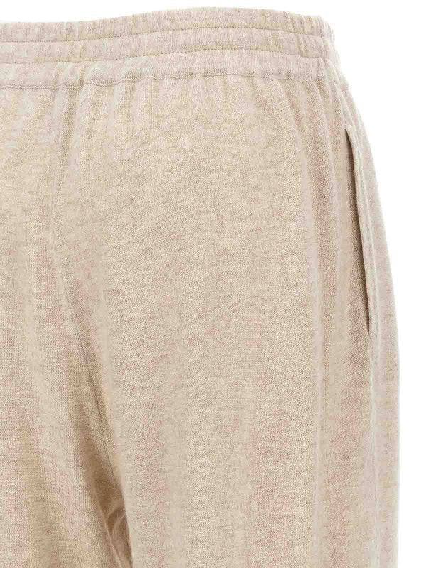 BRUNELLO CUCINELLI WOMEN'S BEIGE WOOL RELAXED TROUSERS