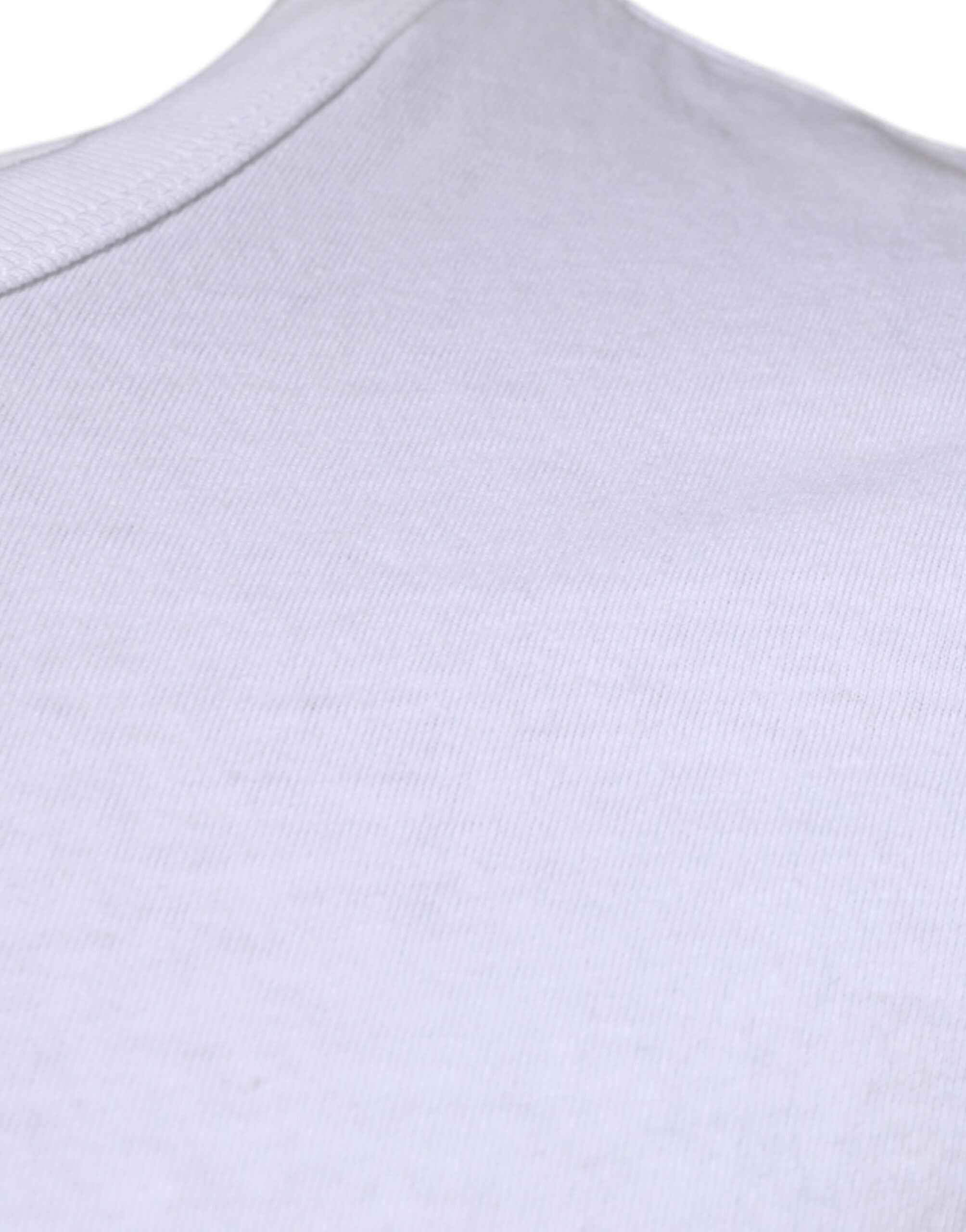 Dolce & Gabbana White Stripes Crew Neck Short Sleeves T-shirt