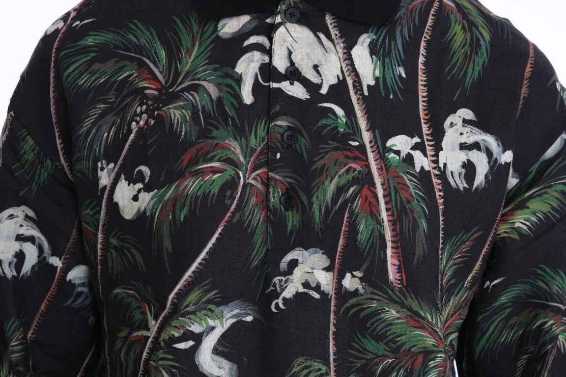 Dolce & Gabbana Black Volcano Sicily Short Sleeve T-Shirt