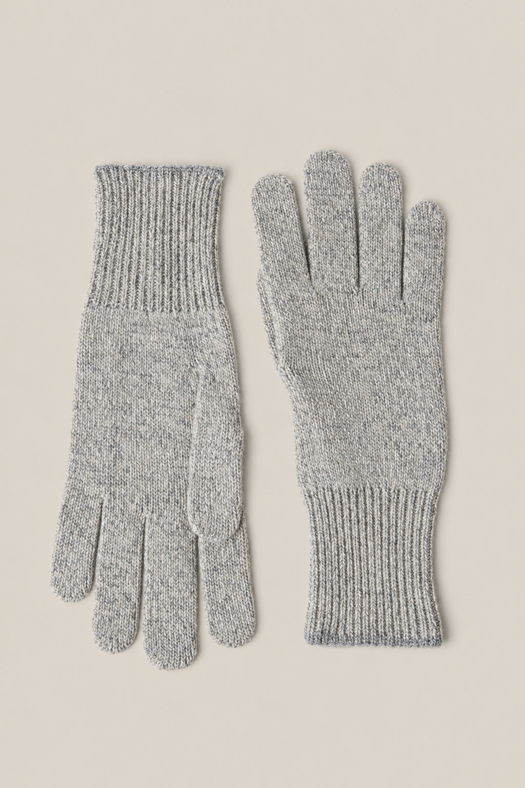 BRUNELLO CUCINELLI MEN'S WHITE GREY WOOL KNIT GLOVES