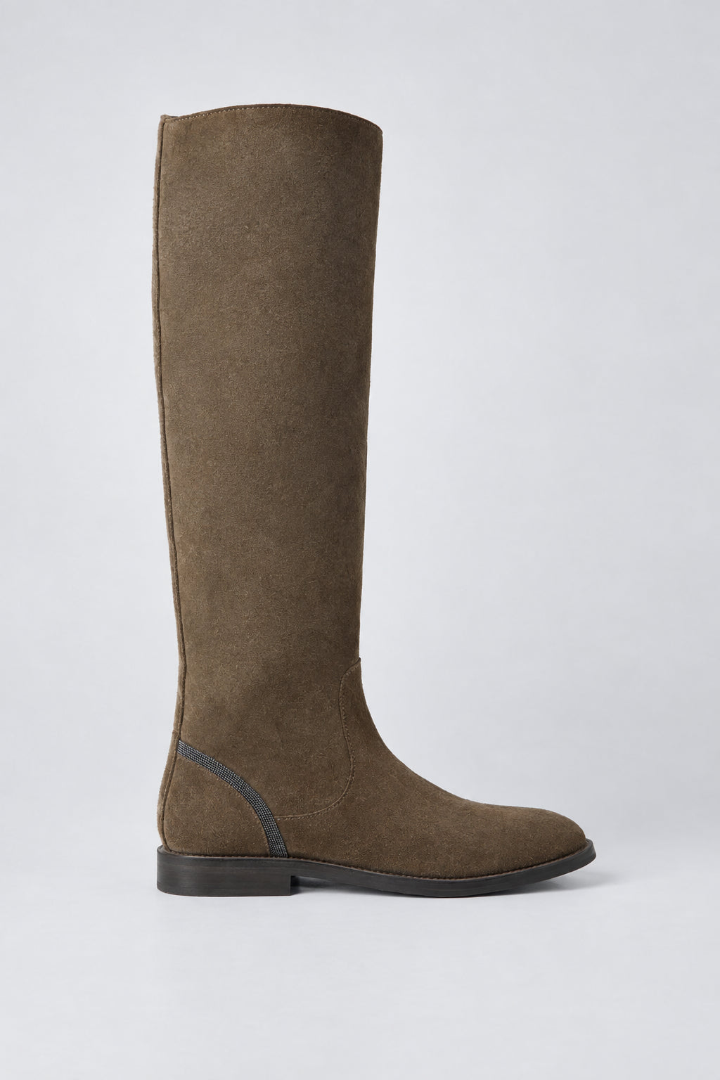 BRUNELLO CUCINELLI WOMEN'S PEAT SUEDE KNEE HIGH BOOTS