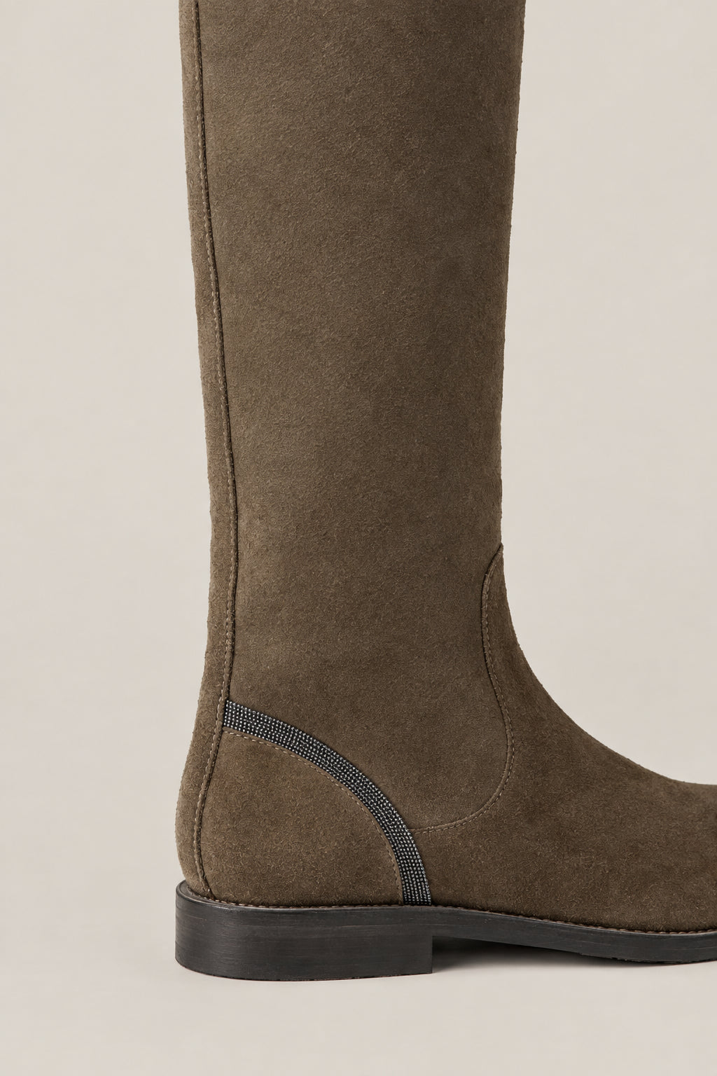 BRUNELLO CUCINELLI WOMEN'S PEAT SUEDE KNEE HIGH BOOTS