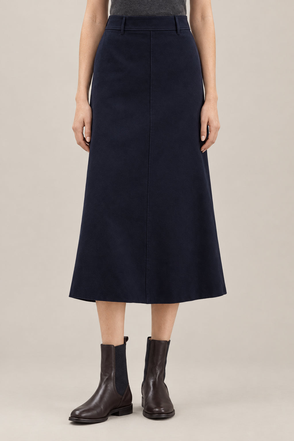 BRUNELLO CUCINELLI WOMEN'S BLUE MIDI SKIRT